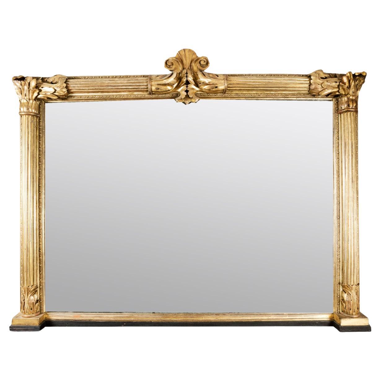 Début du 19ème siècle, grand miroir à trumeau William IV avec cadre doré en vente