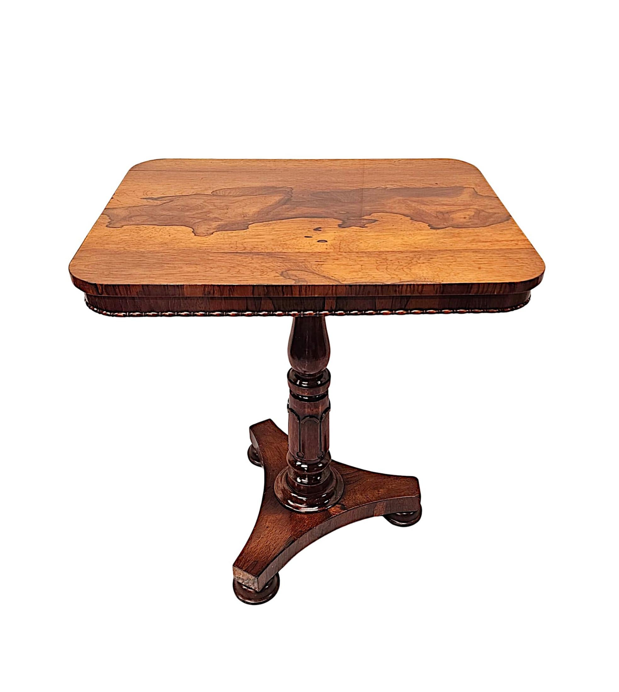 Rosewood Early 19th Century William IV Occasional Table Attributed To Williams and Gibton For Sale