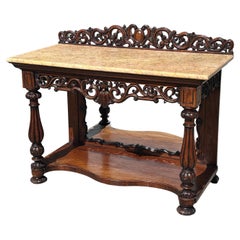 Tavolo da console con piano in marmo intagliato di William Rosewood dei primi anni del XIX secolo