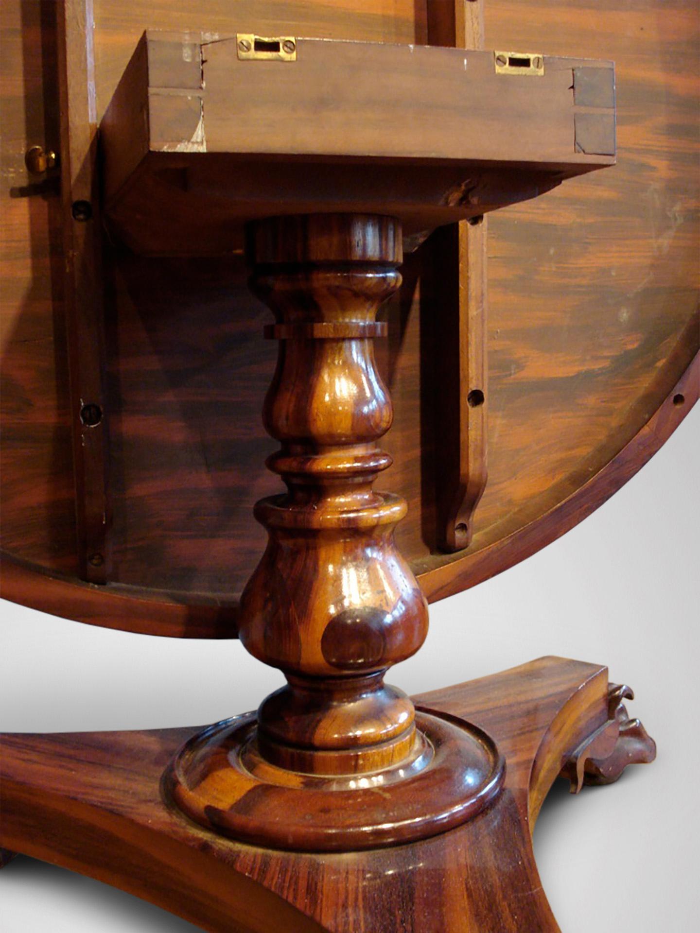 Polished Early 19th Century William IV Period Goncalo Alves Centre Table For Sale