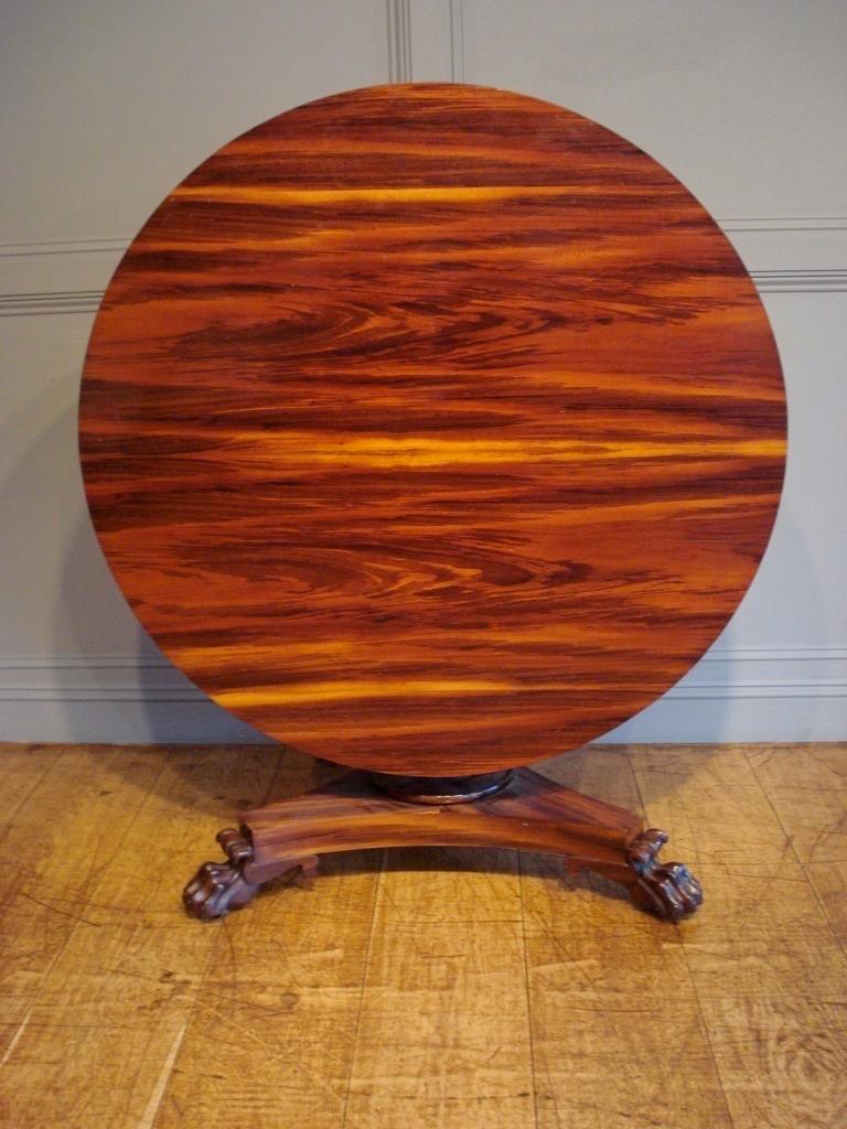 Wood Early 19th Century William IV Period Goncalo Alves Centre Table For Sale