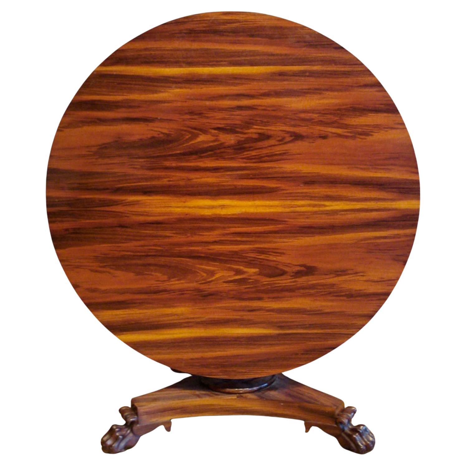 Tavolo da centro Goncalo Alves del periodo William IV dell'inizio del XIX secolo