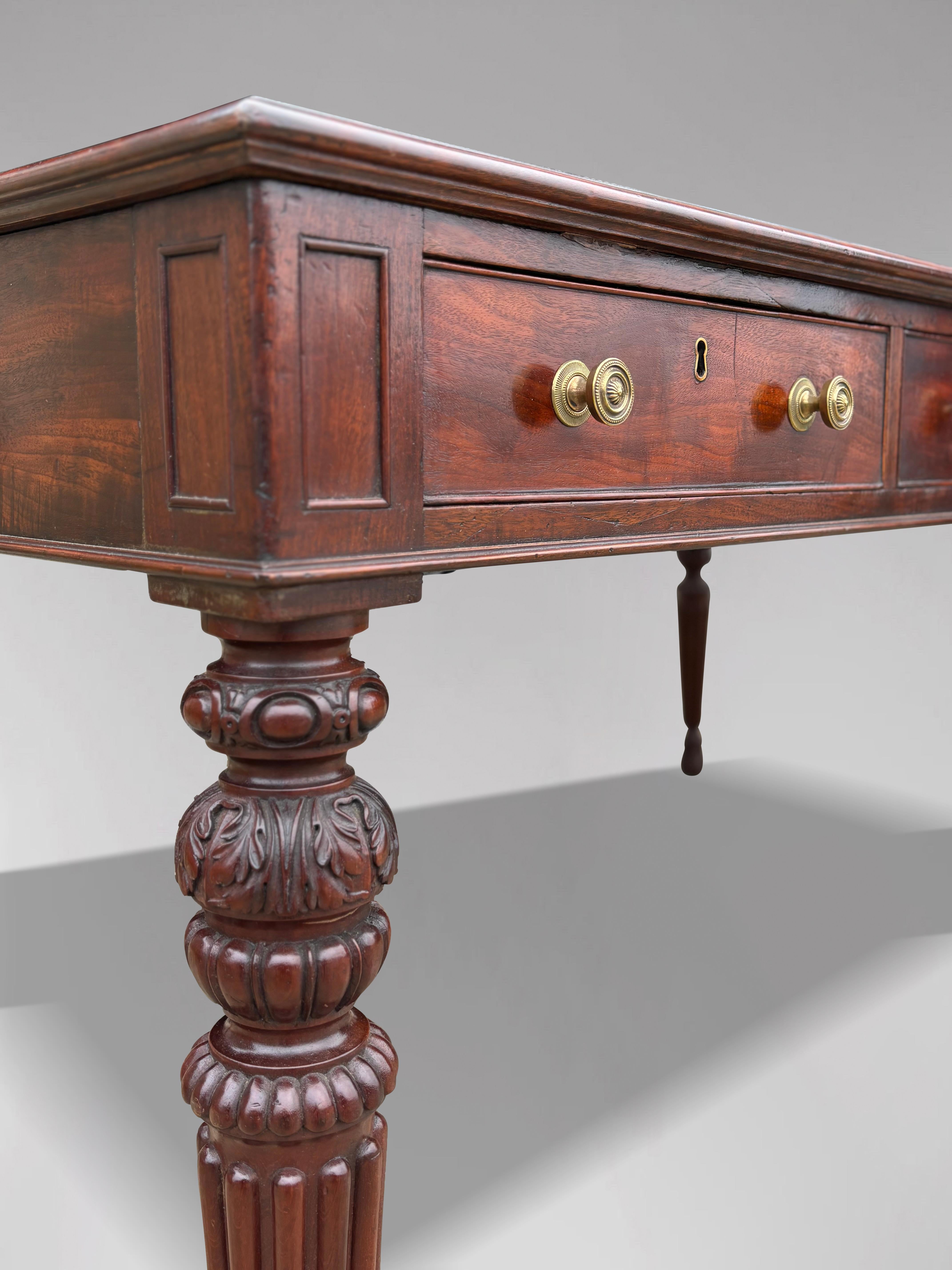 Early 19th Century William IV Period Library Partners Writing Table 1