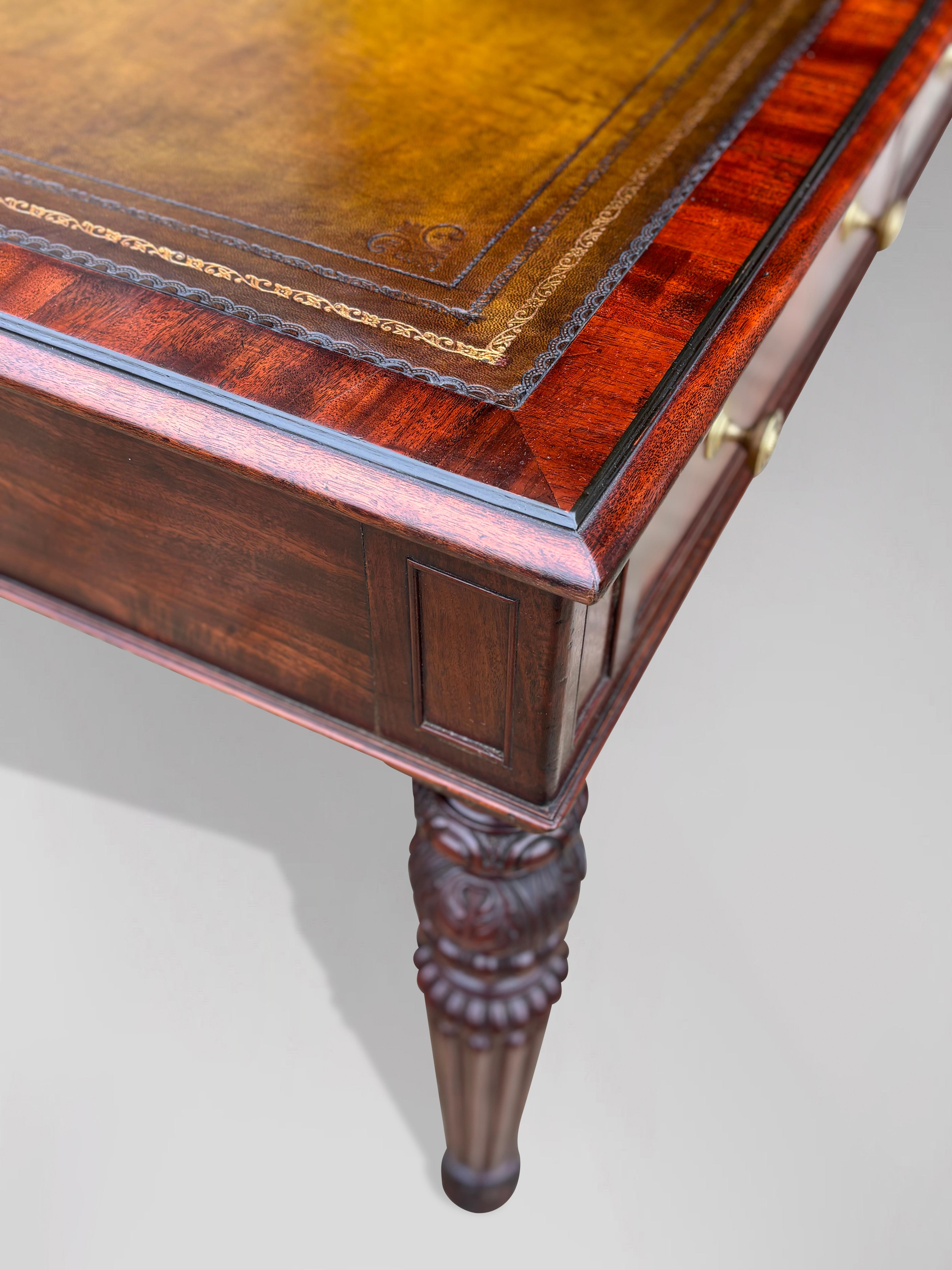 Early 19th Century William IV Period Library Partners Writing Table 3