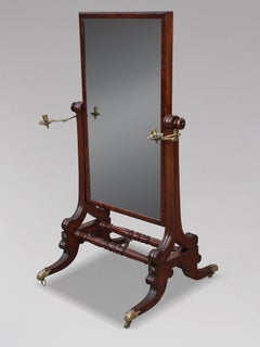 Early 19th Century William IV Period Mahogany Cheval Dressing Mirror