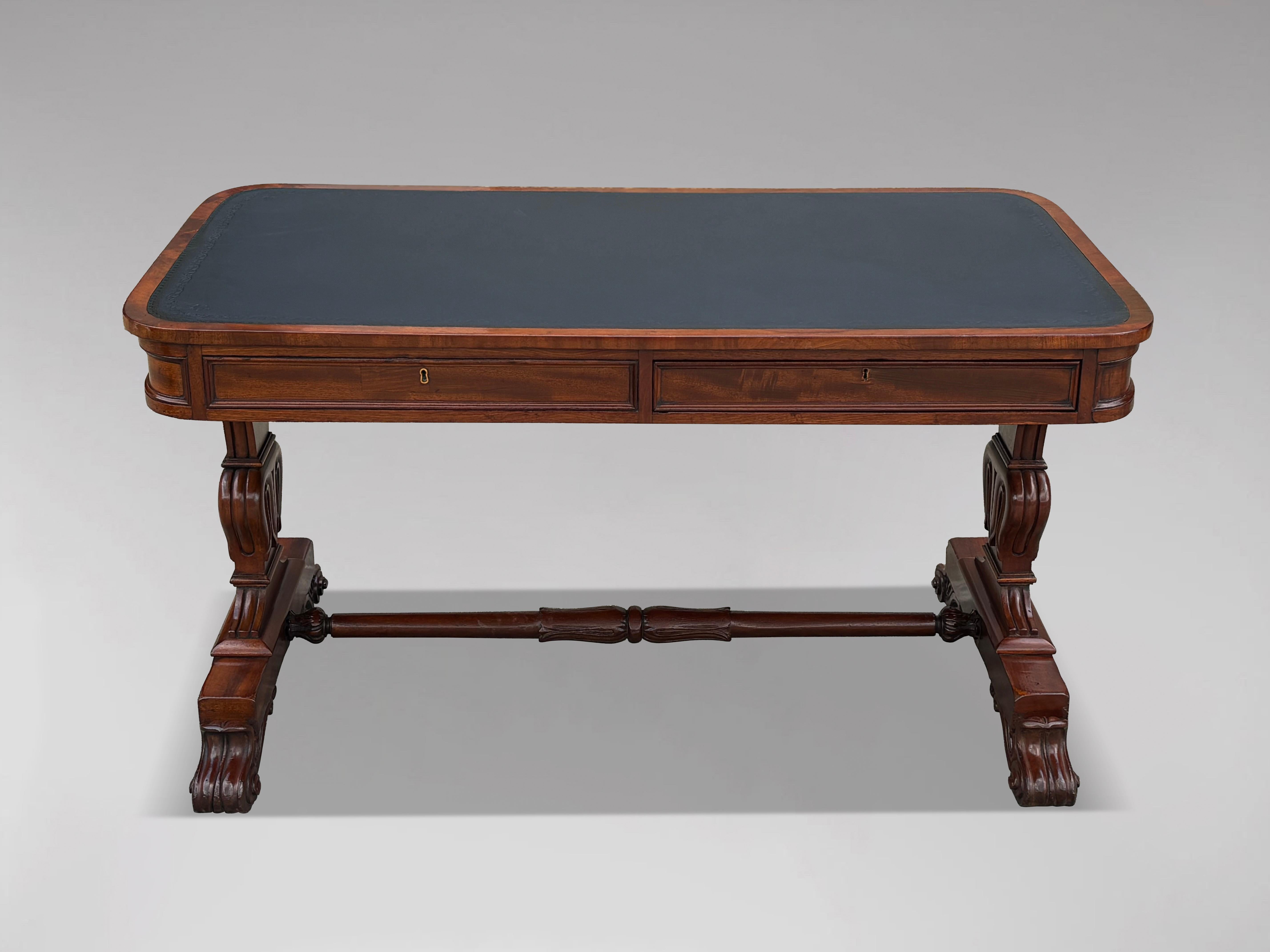 Early 19th Century William IV Period Mahogany Library Writing Table For Sale 6