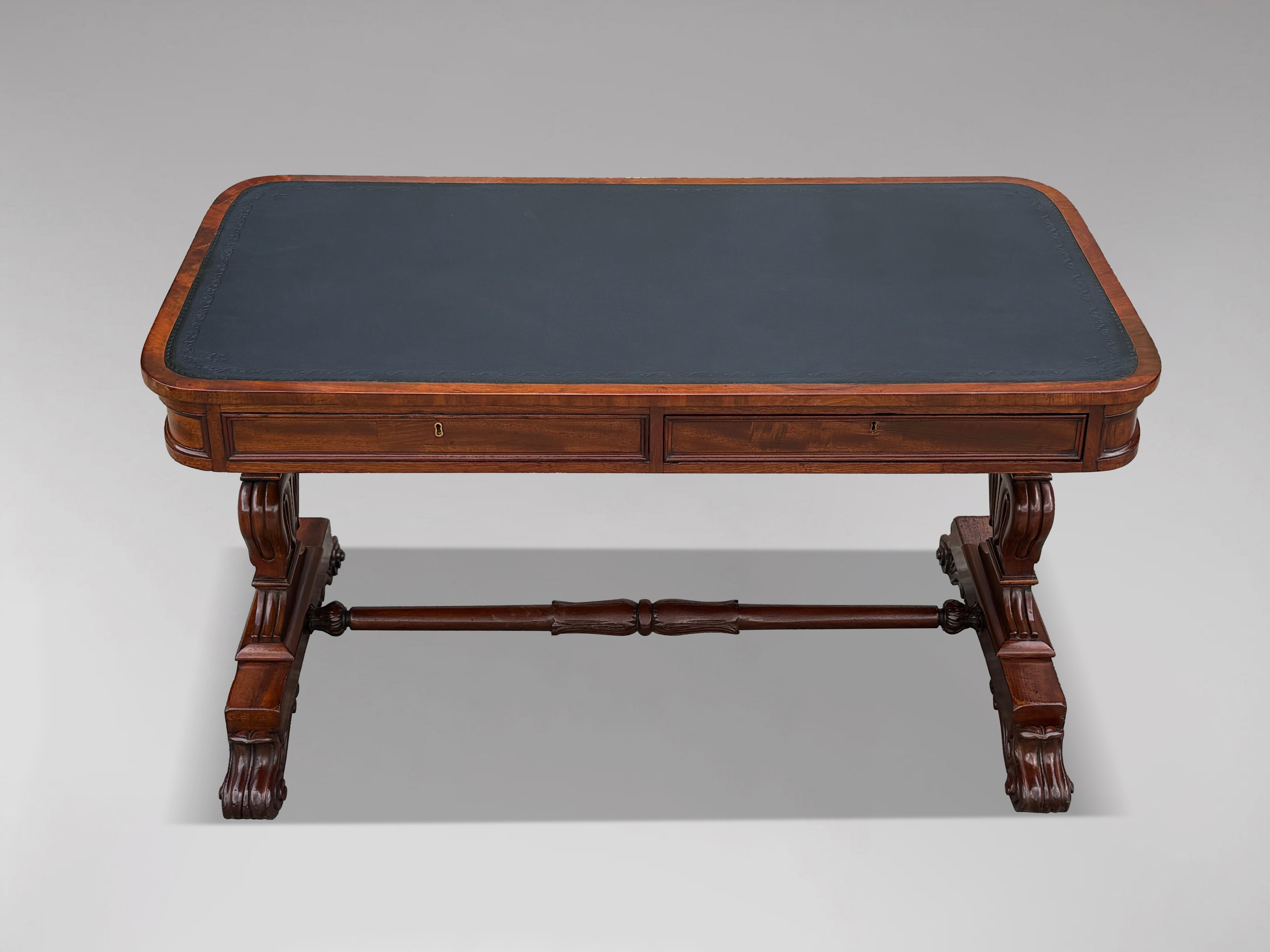 British Early 19th Century William IV Period Mahogany Library Writing Table For Sale