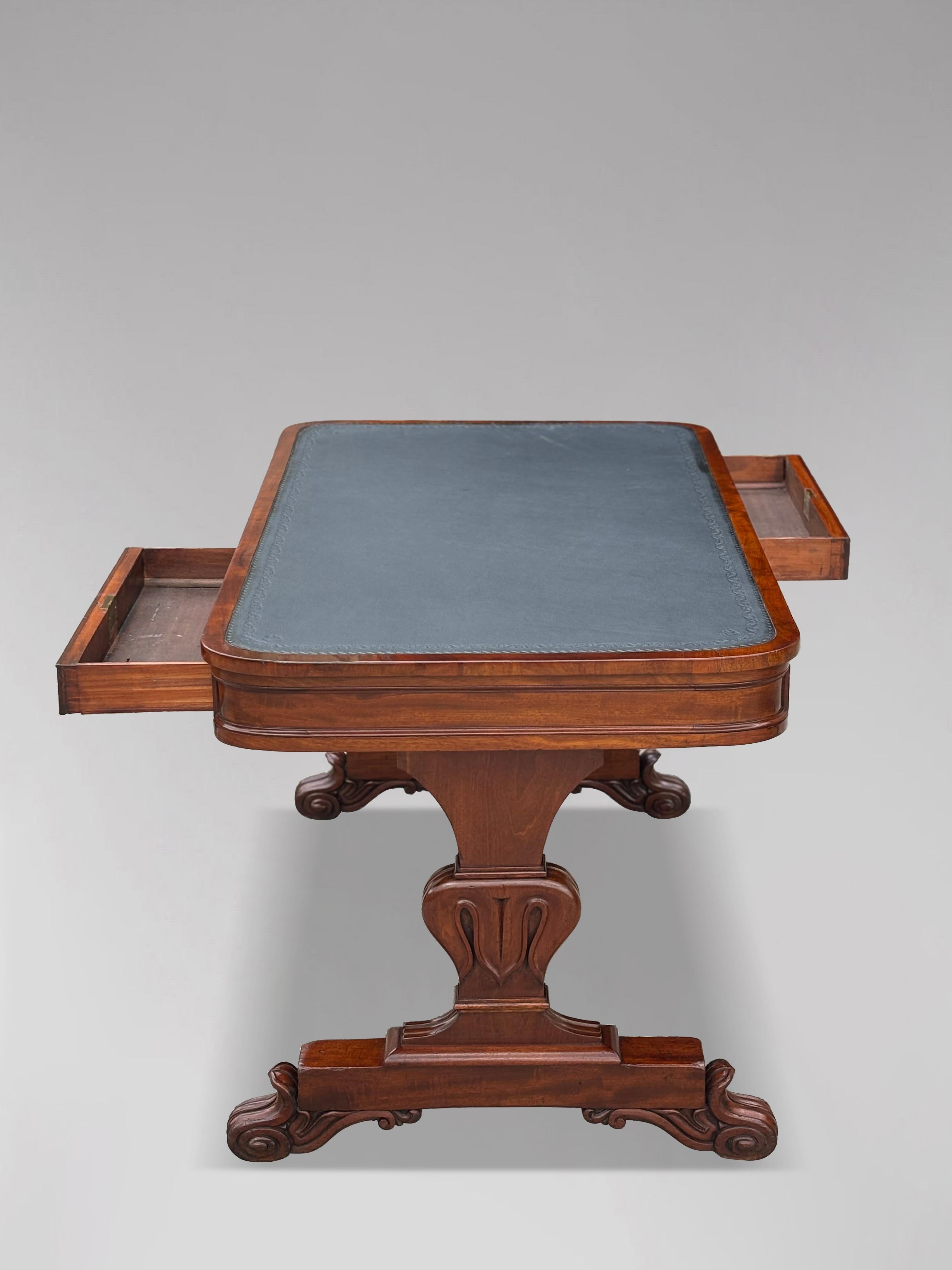 Leather Early 19th Century William IV Period Mahogany Library Writing Table For Sale
