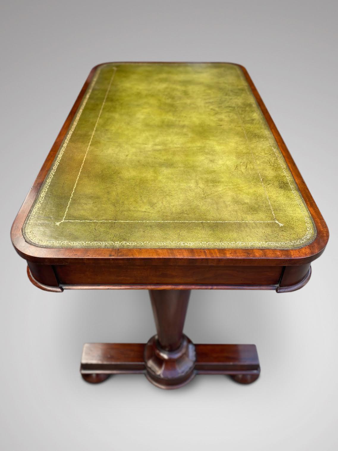 Early 19th Century William IV Period Mahogany Library Writing Table For Sale 1