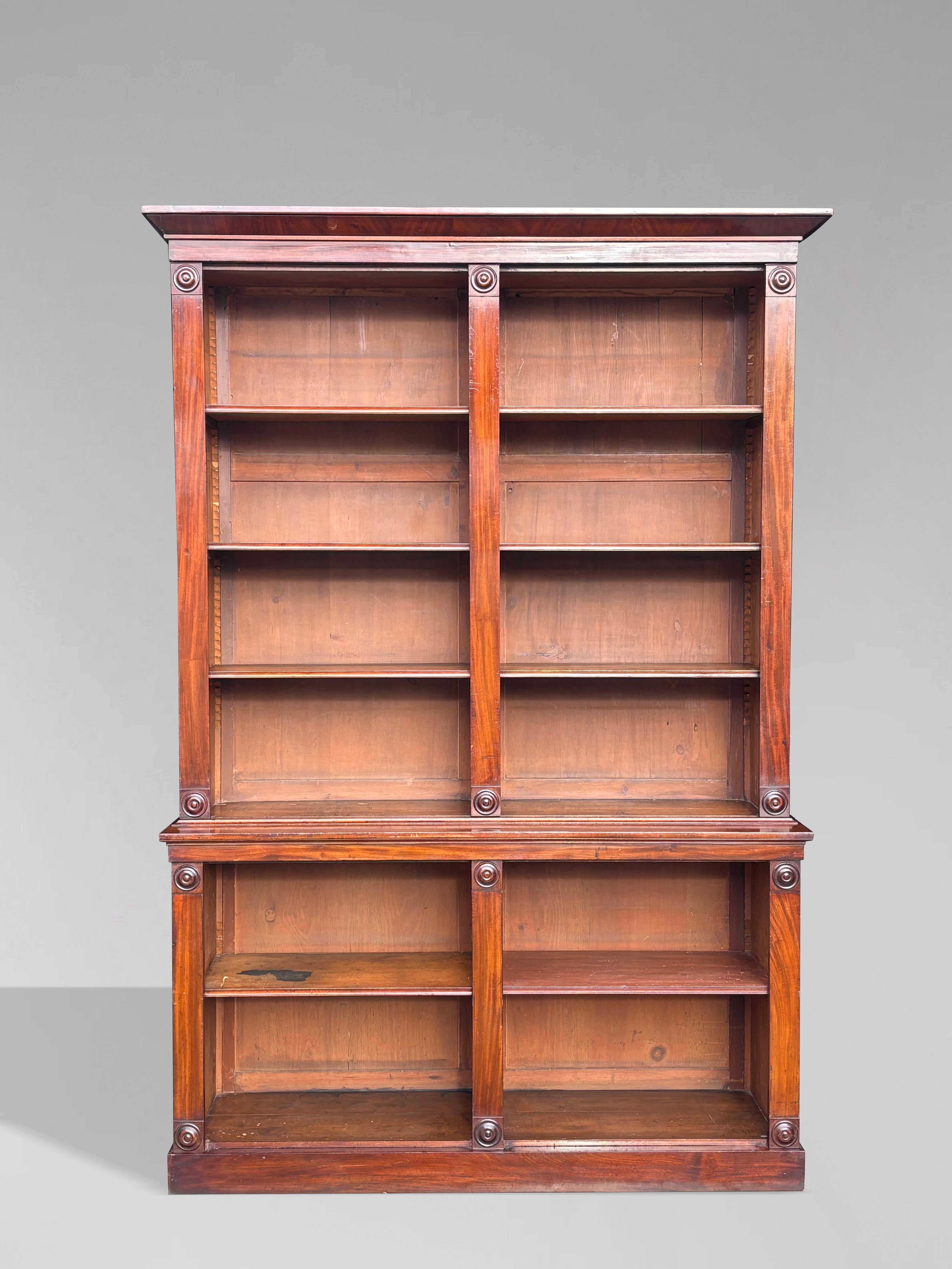 Frühes 19. Jahrhundert William IV Periode Mahagoni Offene Bibliothek Bücherregal (William IV.) im Angebot