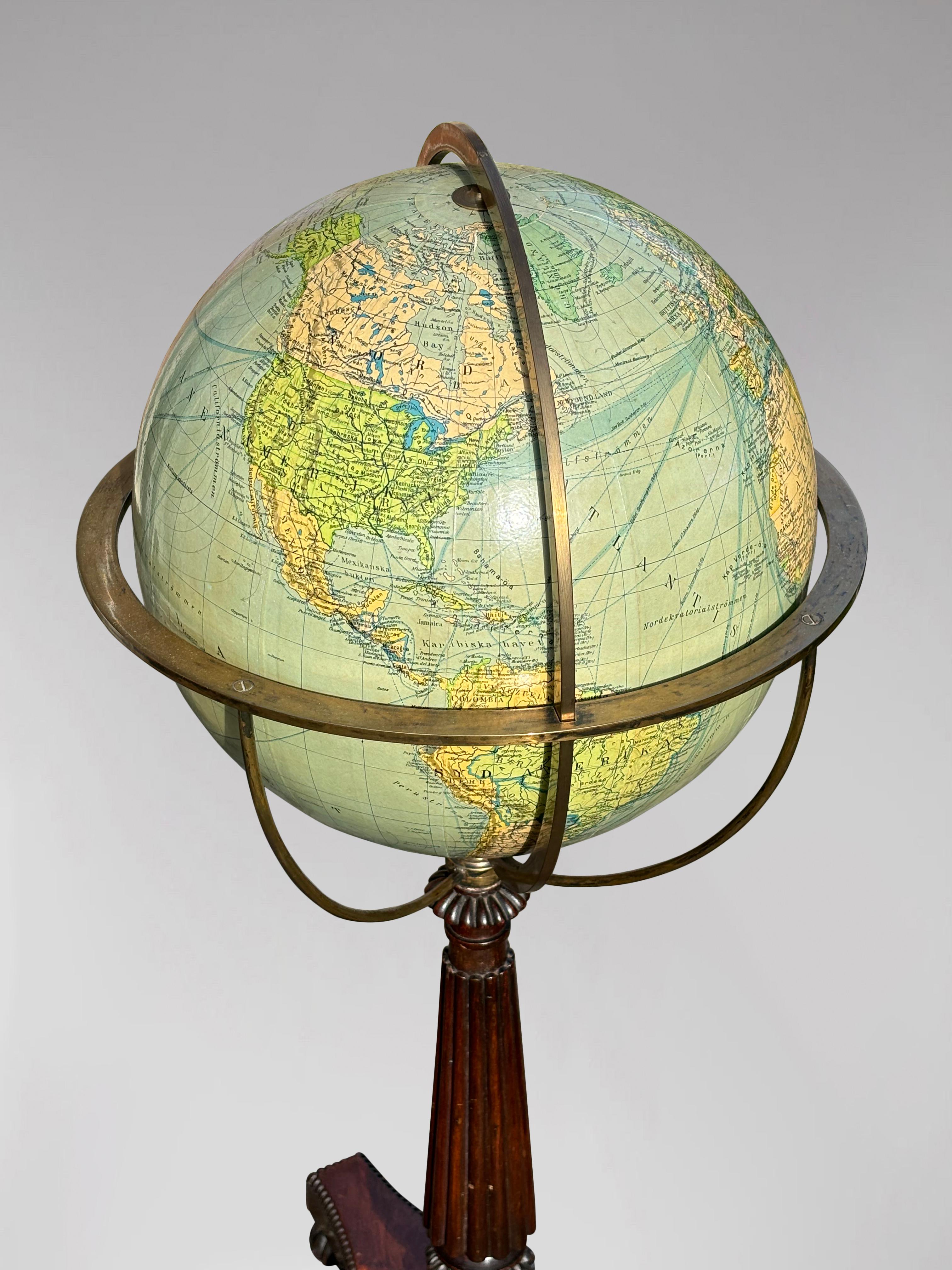 Early 19th Century William IV Period Rosewood Terrestrial Globe on Stand For Sale 6