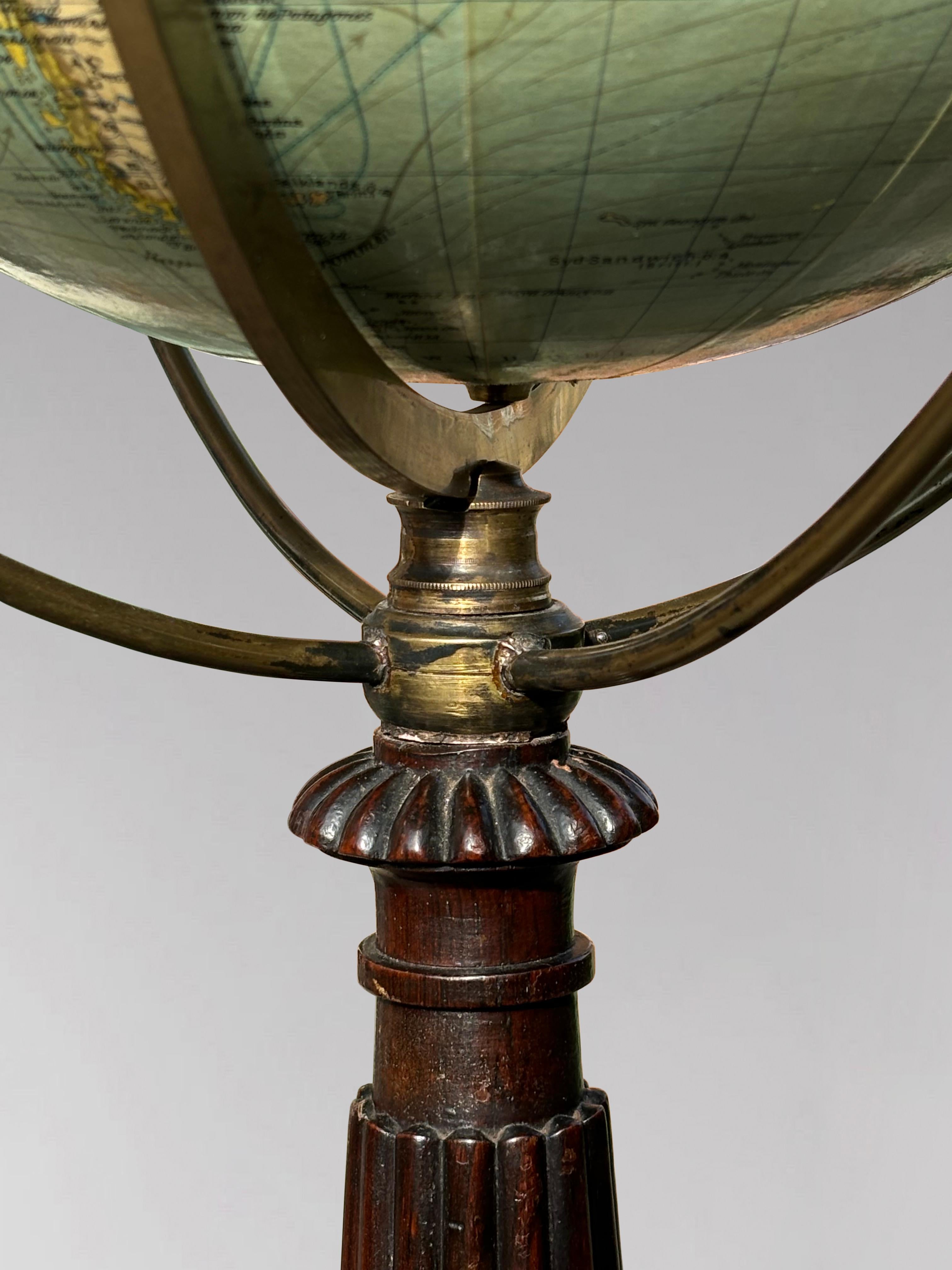 Early 19th Century William IV Period Rosewood Terrestrial Globe on Stand In Good Condition For Sale In Petworth,West Sussex, GB
