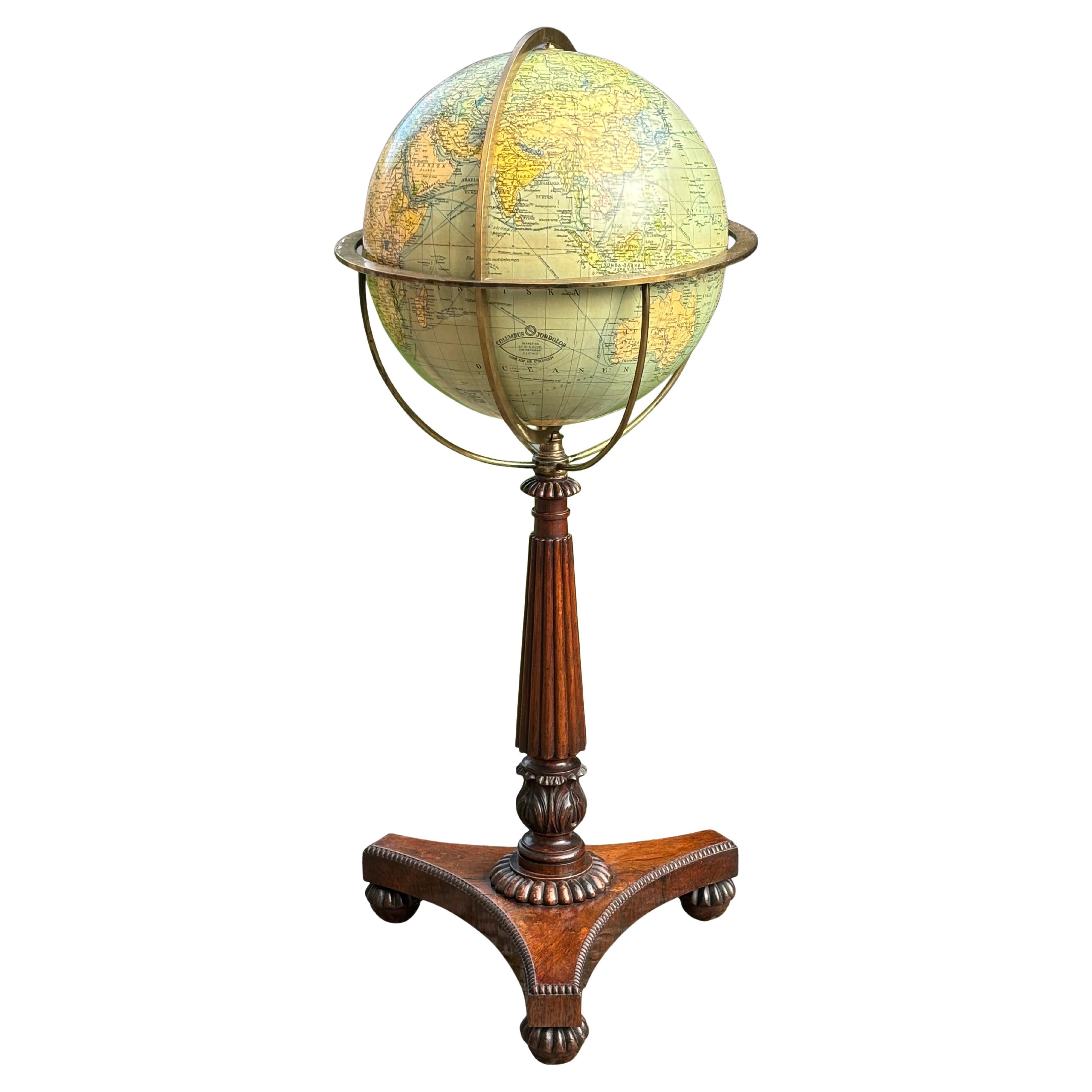 Early 19th Century William IV Period Rosewood Terrestrial Globe on Stand For Sale