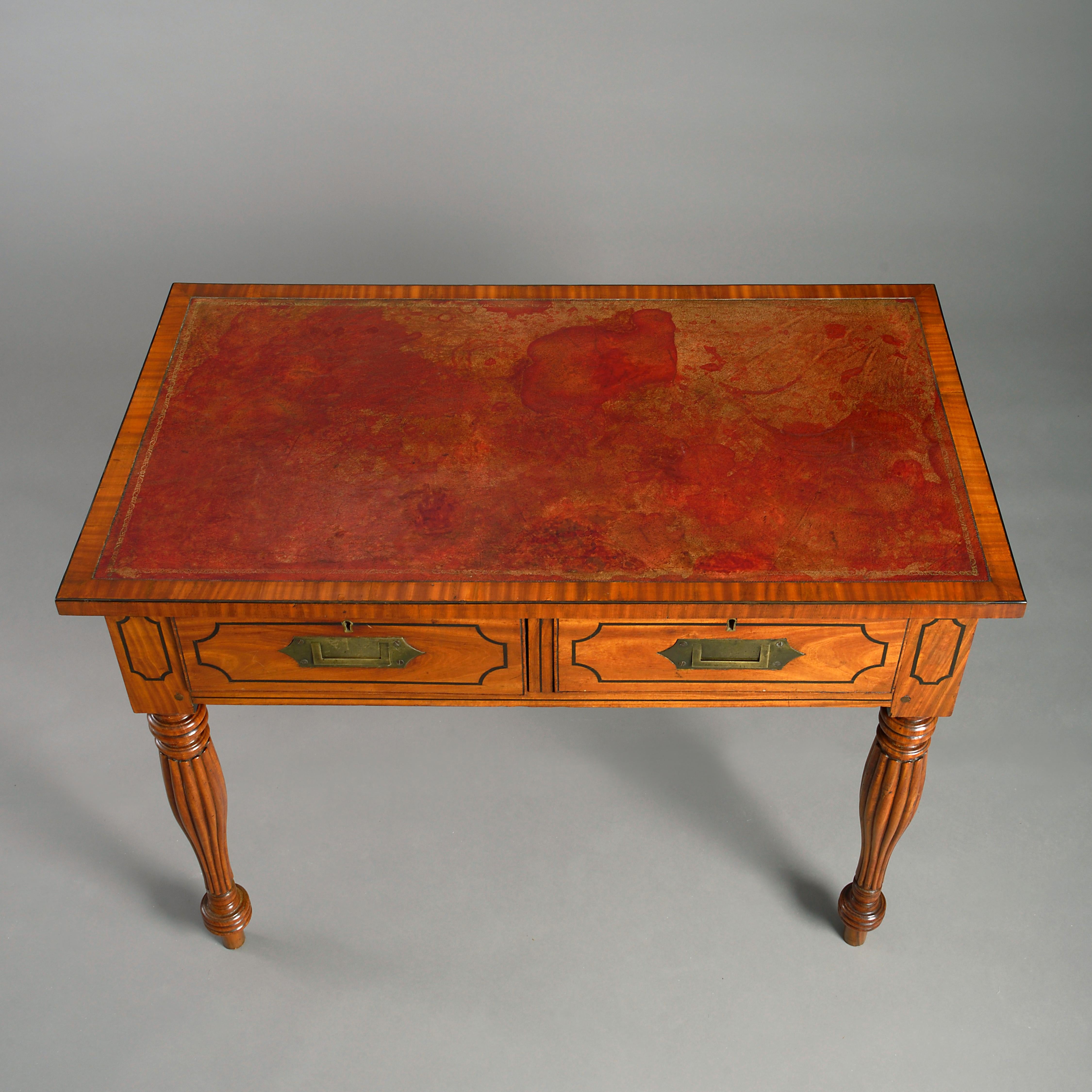 Early 19th Century William IV Period Satinwood Campaign Desk In Good Condition In London, GB