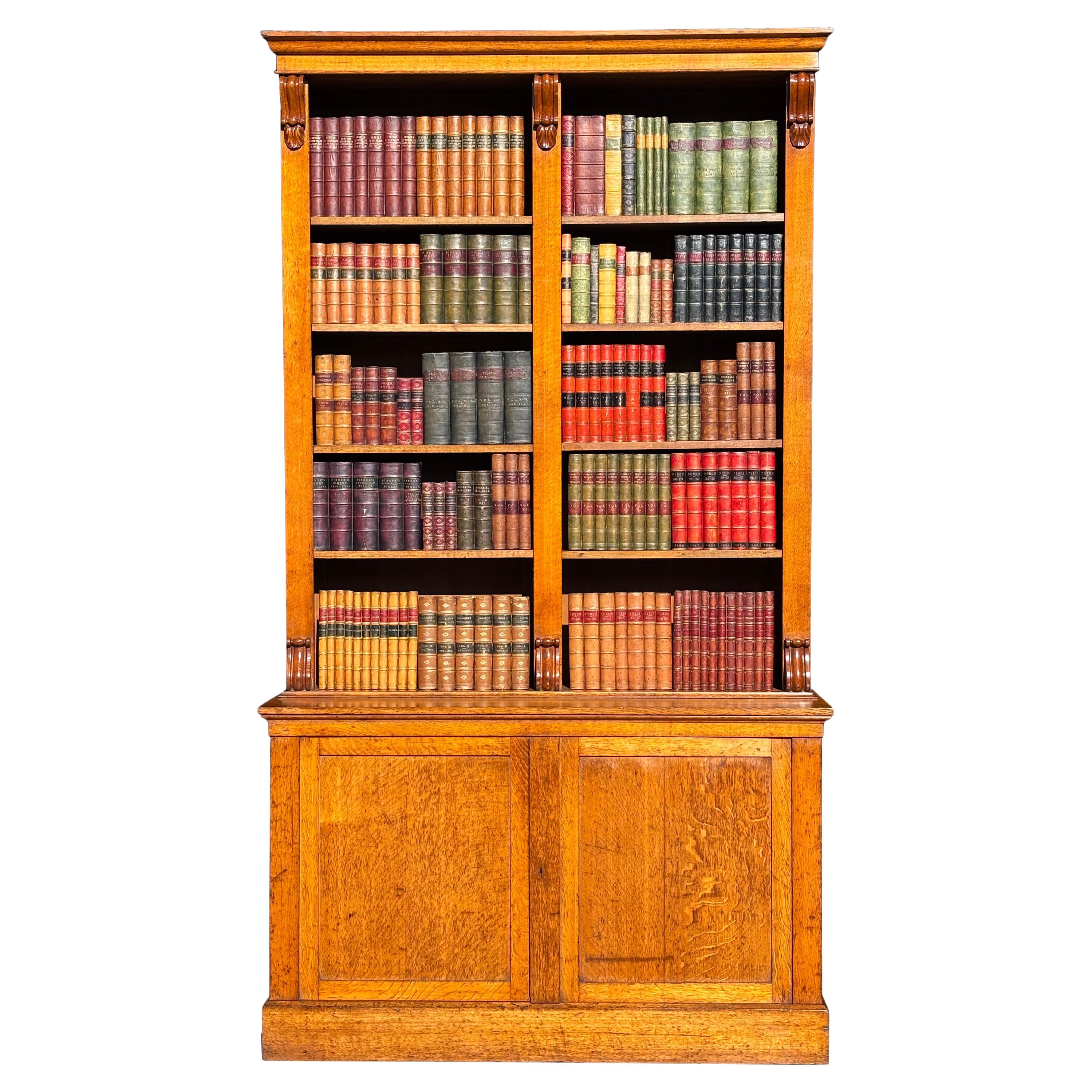 Early 19th Century William IV Period Tall Oak Open Bookcase