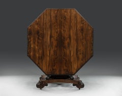 Early 19th Century William iv Rosewood Octagonal Centre Table