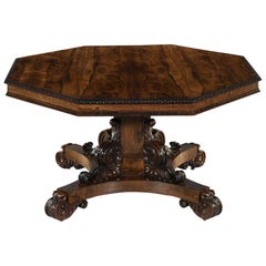 Early 19th Century William iv Rosewood Octagonal Centre Table
