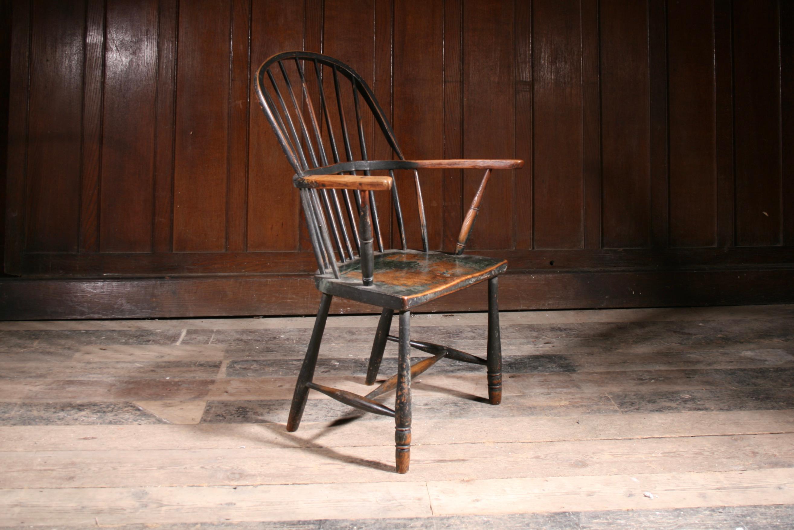 Sedia Windsor dei primi del XIX secolo con vernice originale in vendita 5