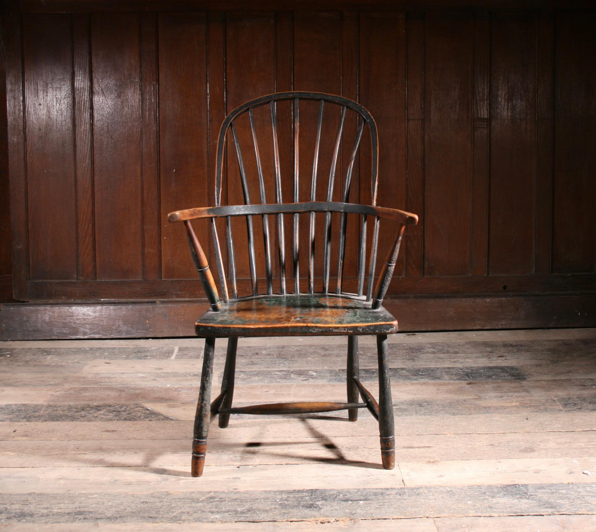 Sedia Windsor dei primi del XIX secolo con vernice originale in vendita 1