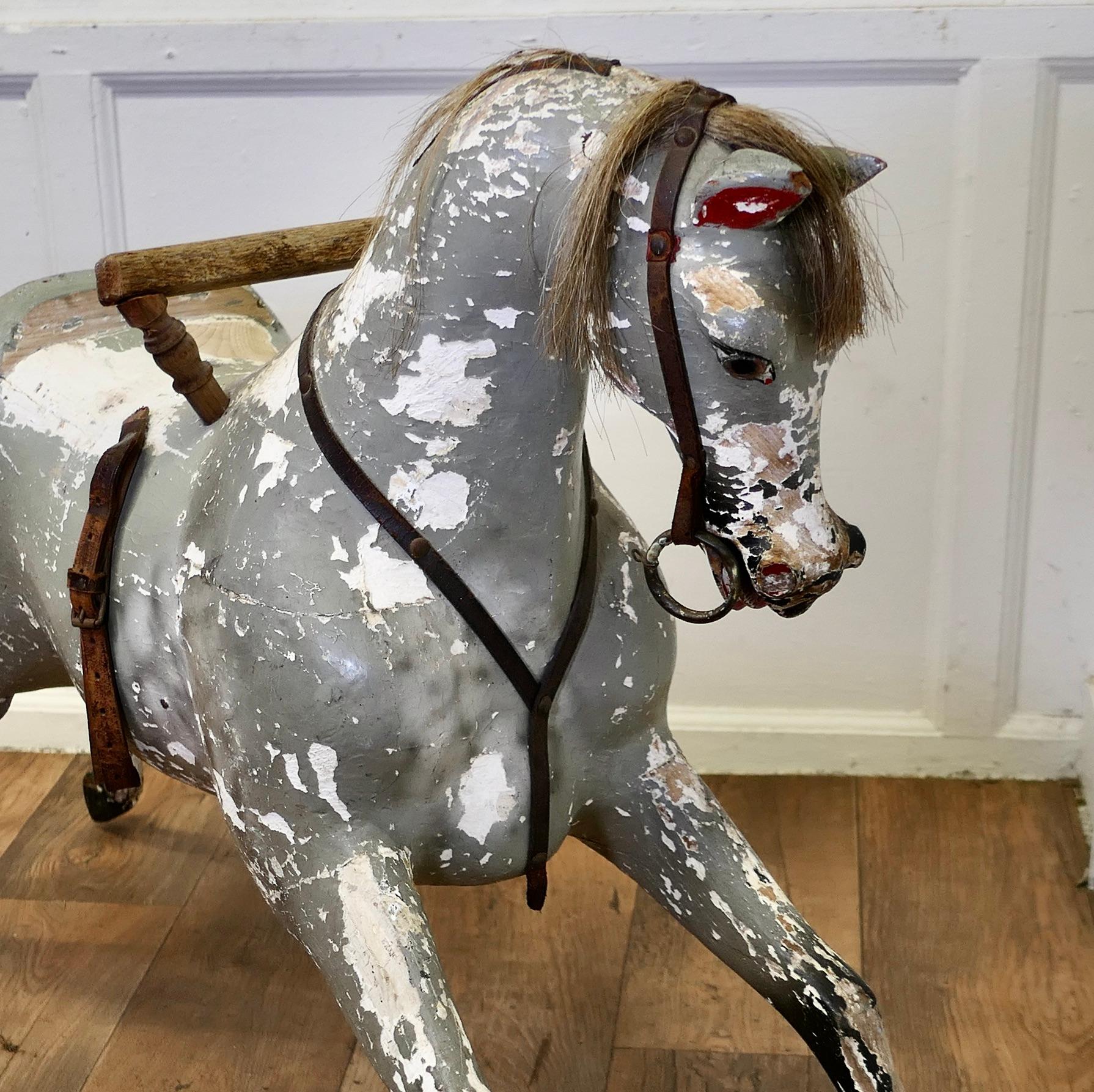Folk Art Early 19th Century Wooden Horse For Sale