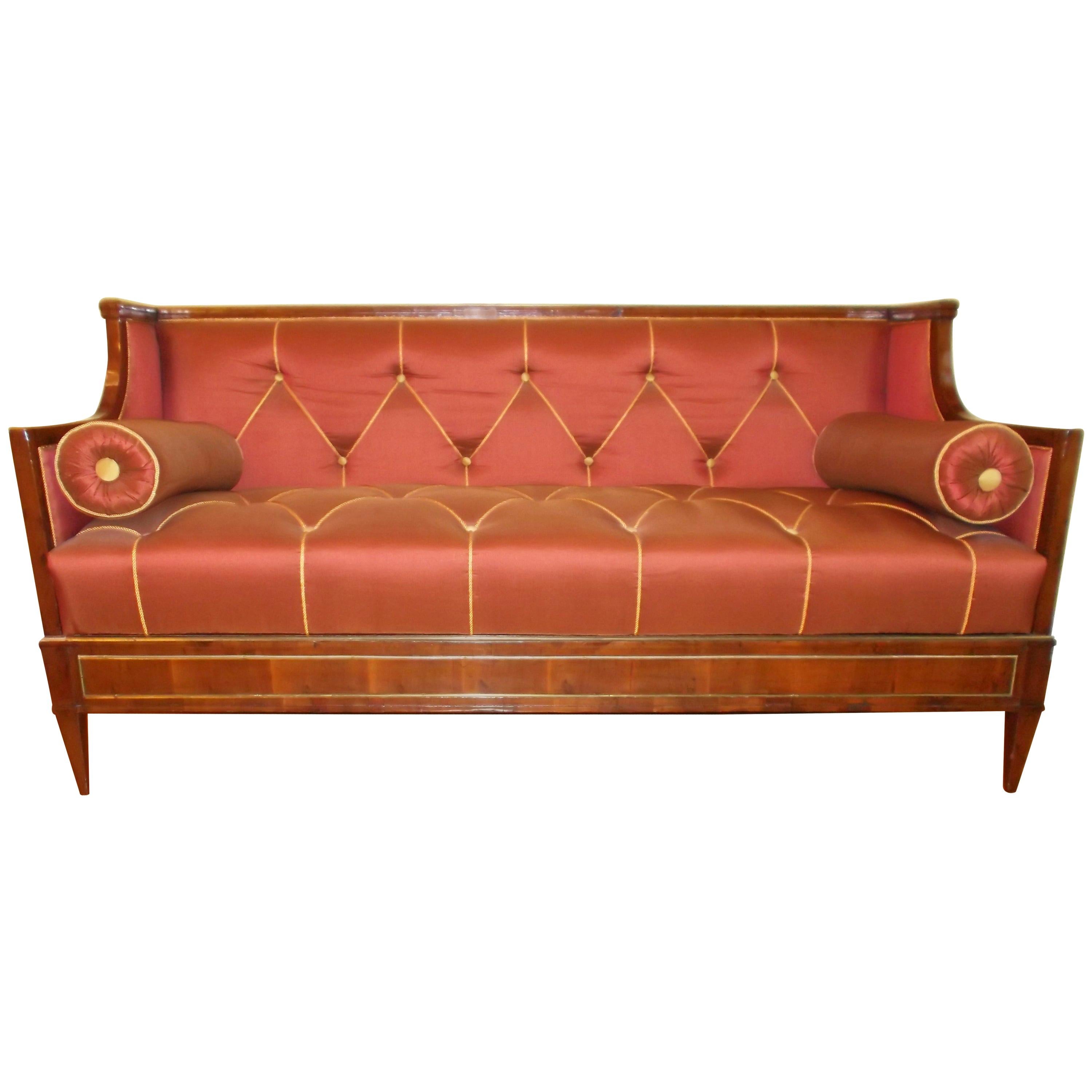 Early 19th Century Yew Wood Baltic Empire Sofa For Sale
