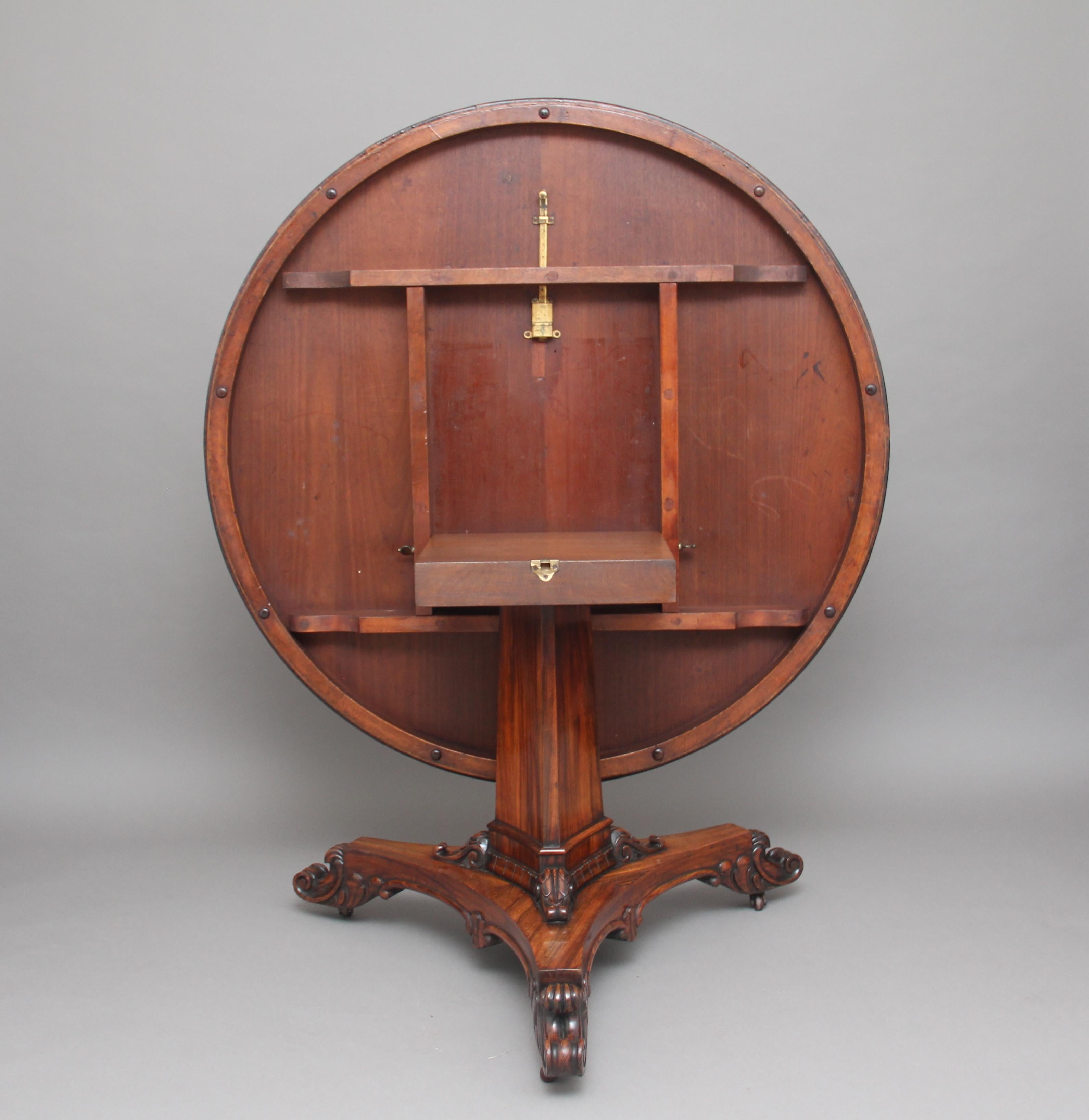 English Early 19th Century Zebrawood Centre Table