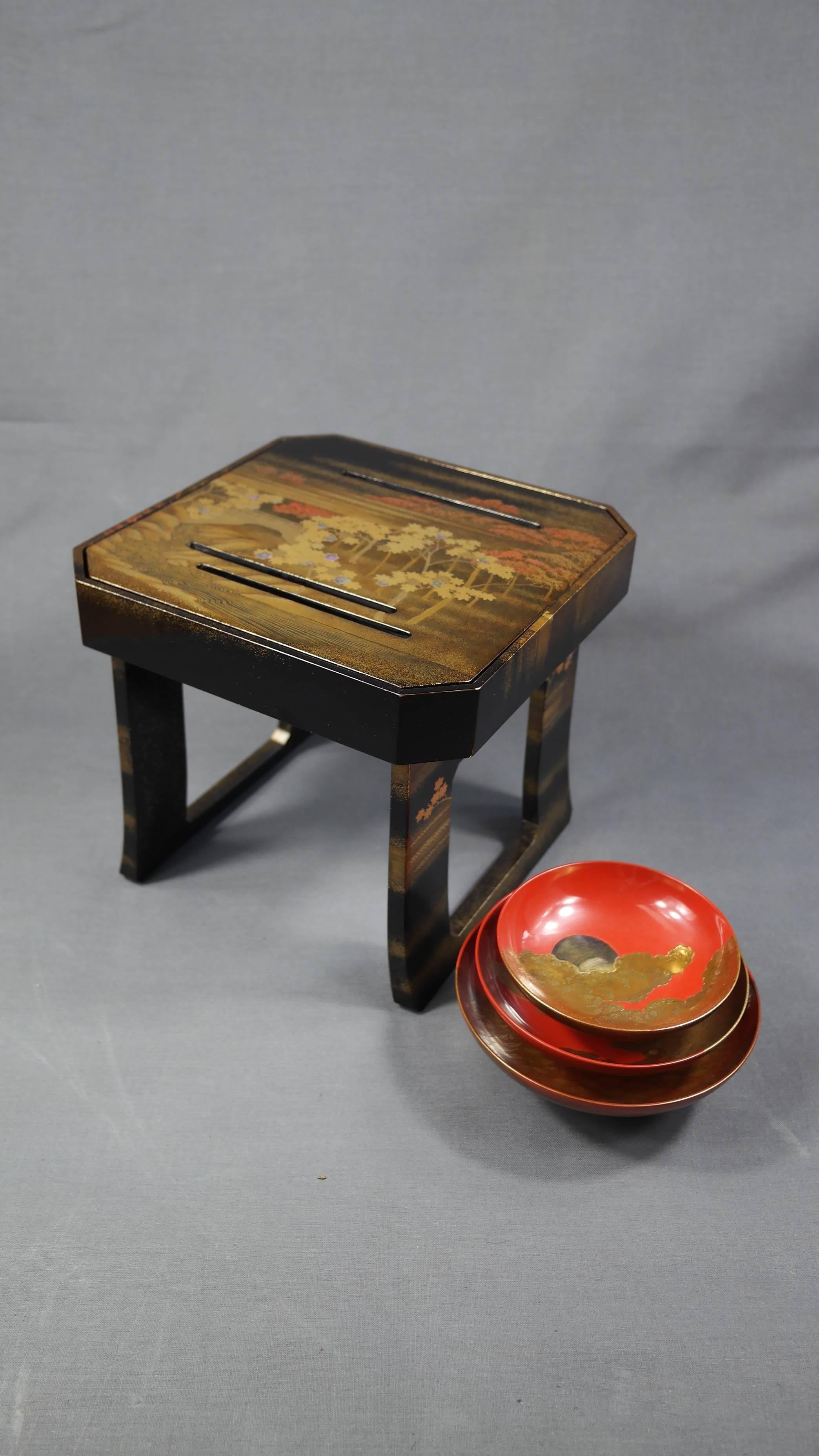 Japanese Early 19th Century, Pair of Sake Tables, Edo Period, Art of Japan For Sale