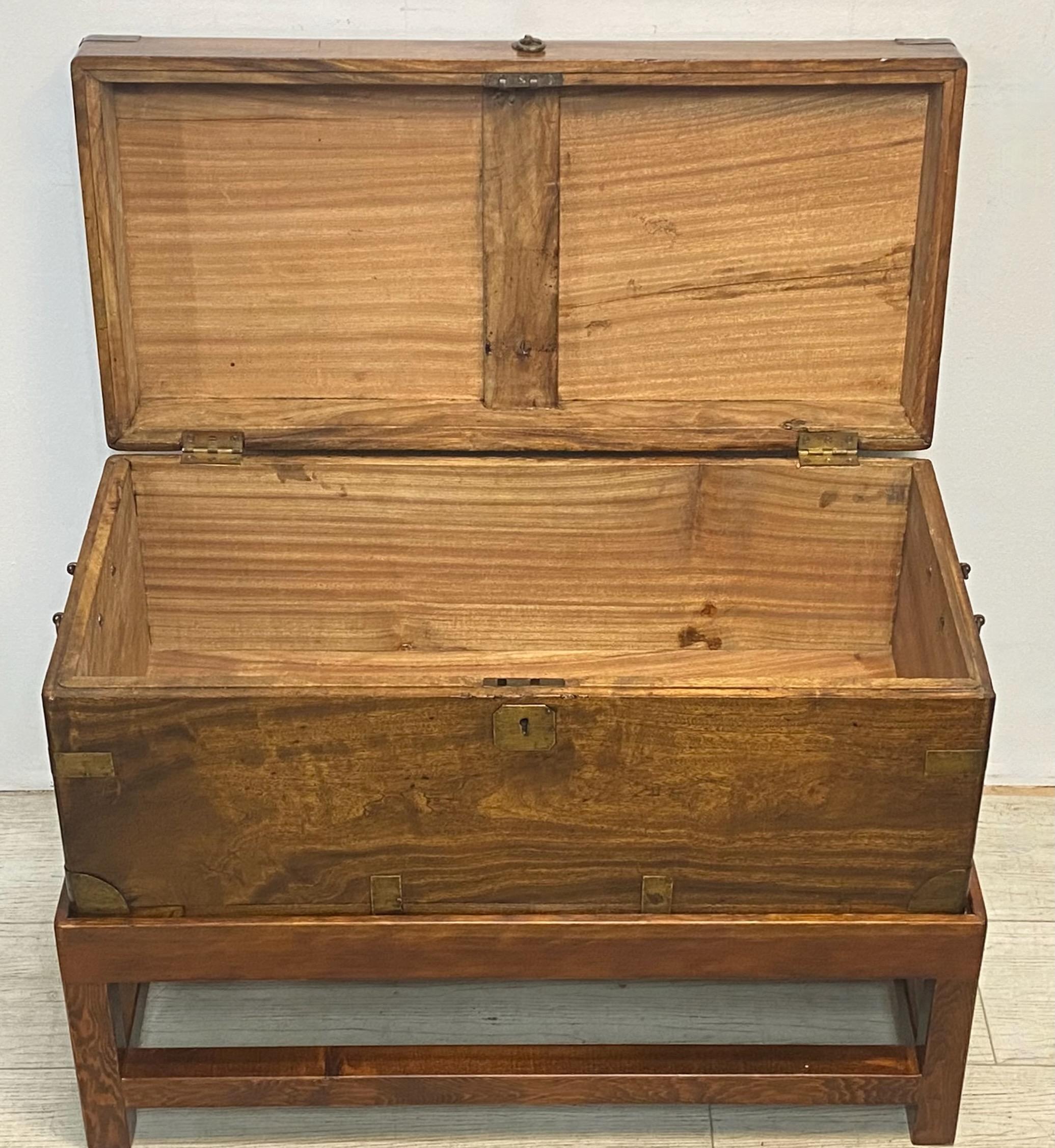 Early 19th Chinese Export Camphor Wood Chest on Stand In Good Condition In San Francisco, CA