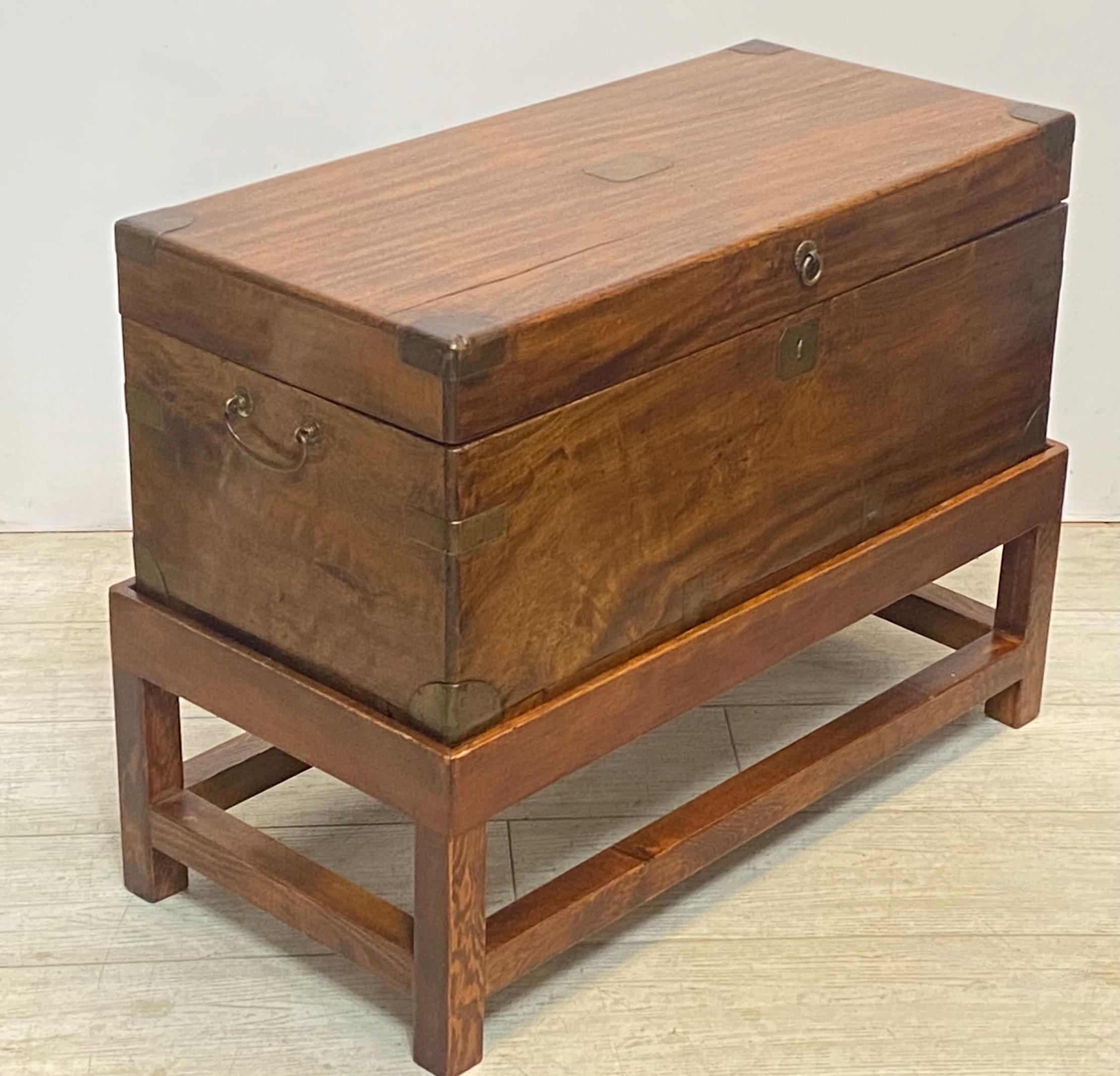 19th Century Early 19th Chinese Export Camphor Wood Chest on Stand