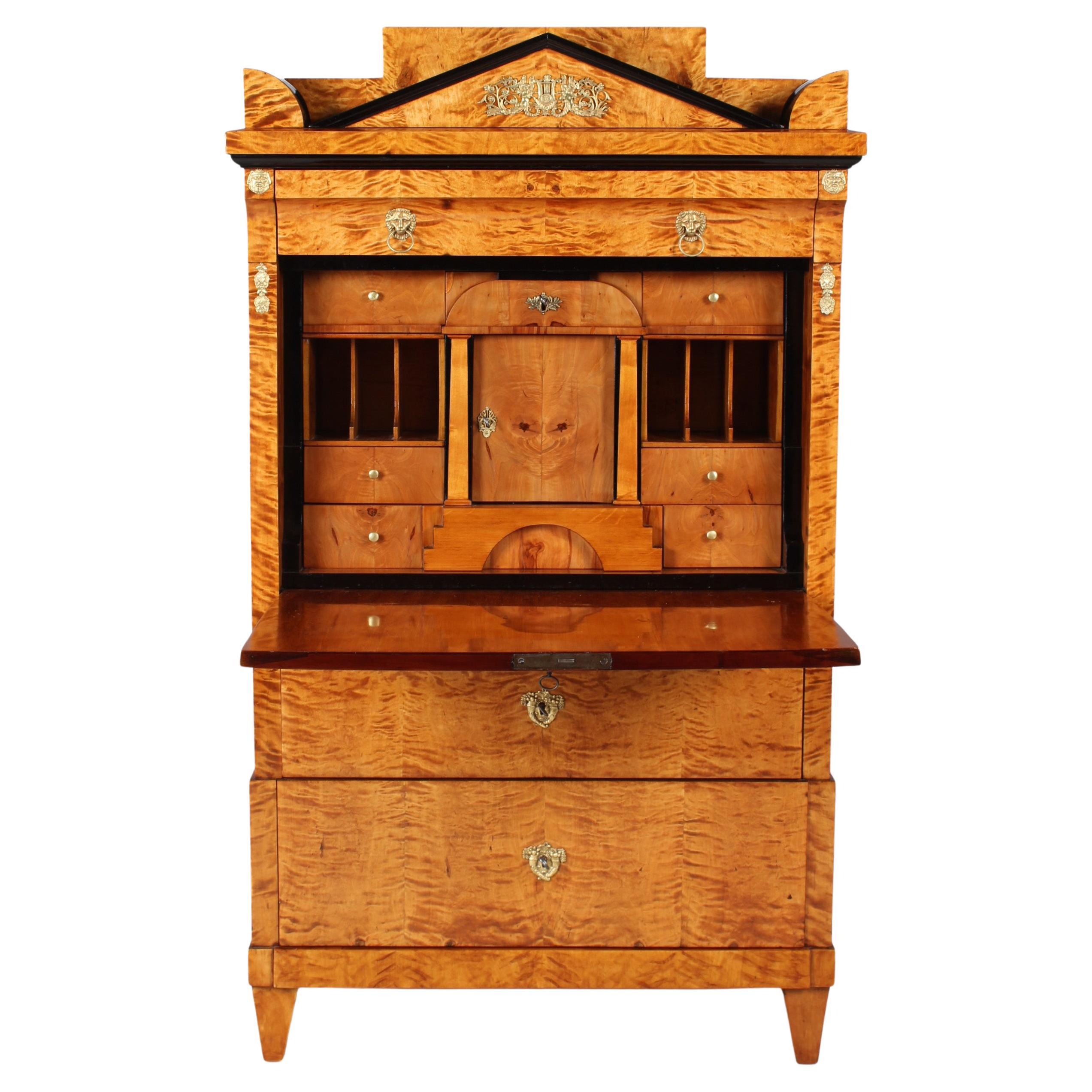 Early 19th Century Biedermeier Empire Secretary, Germany, Prussia, C. 1815