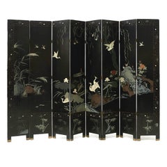 Chinese Export Eight-Fold Lacquered Screen