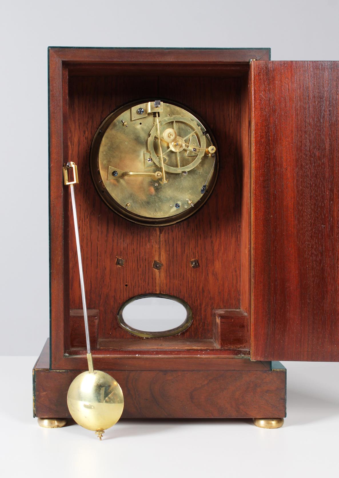 Early 19th Empire Mantel Clock, French Pendule, Retour d'Egypte, Mahogany 7