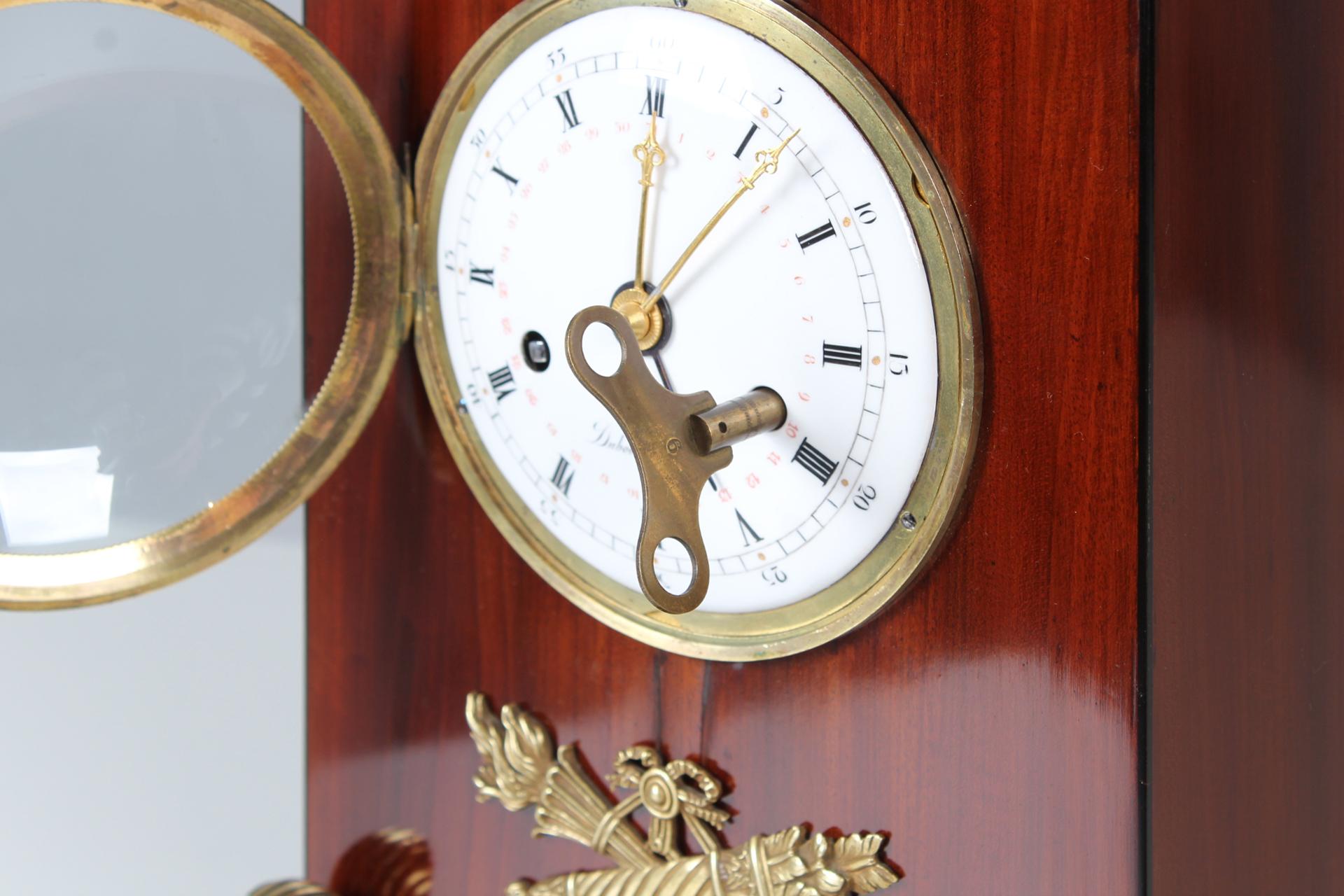 Early 19th Empire Mantel Clock, French Pendule, Retour d'Egypte, Mahogany 3