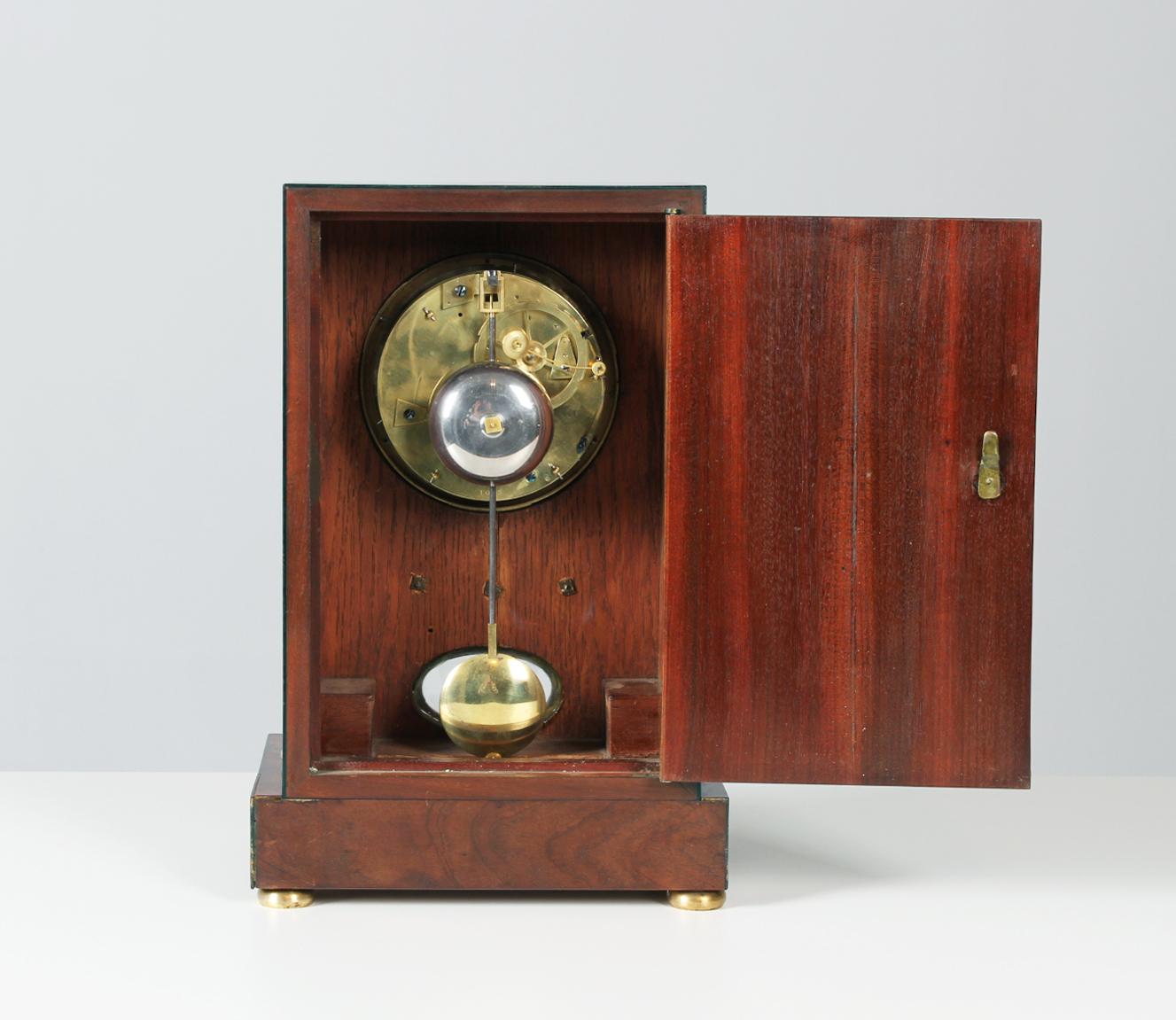 Early 19th Empire Mantel Clock, French Pendule, Retour d'Egypte, Mahogany 5