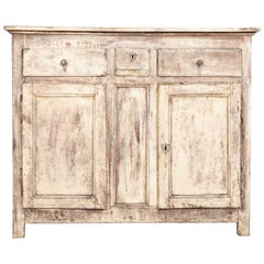 Early 19th French Provincial Fruitwood Painted Buffet
