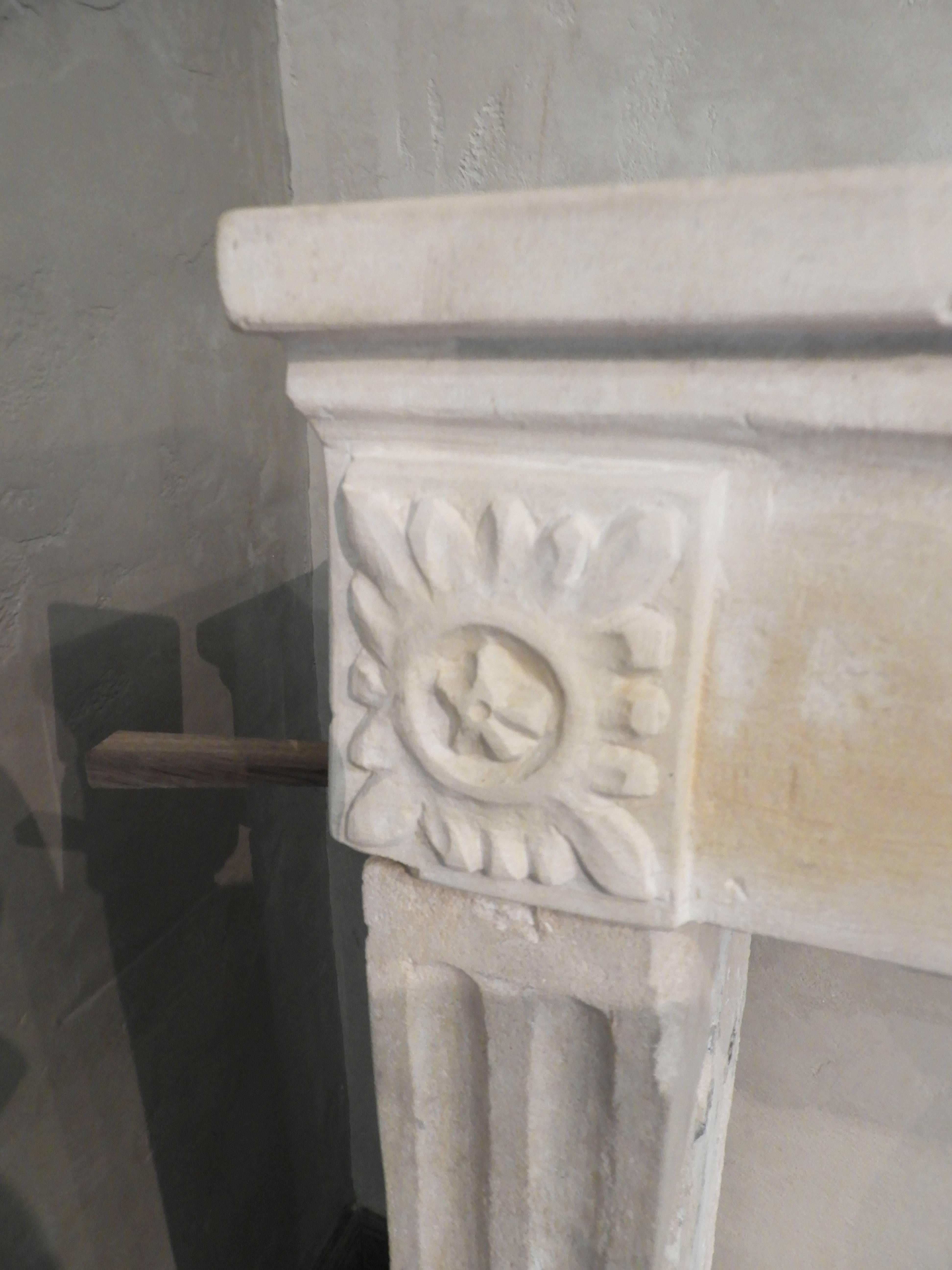 Early 19th-Late 18th Century Louis XV Fireplace in French Limestone  6