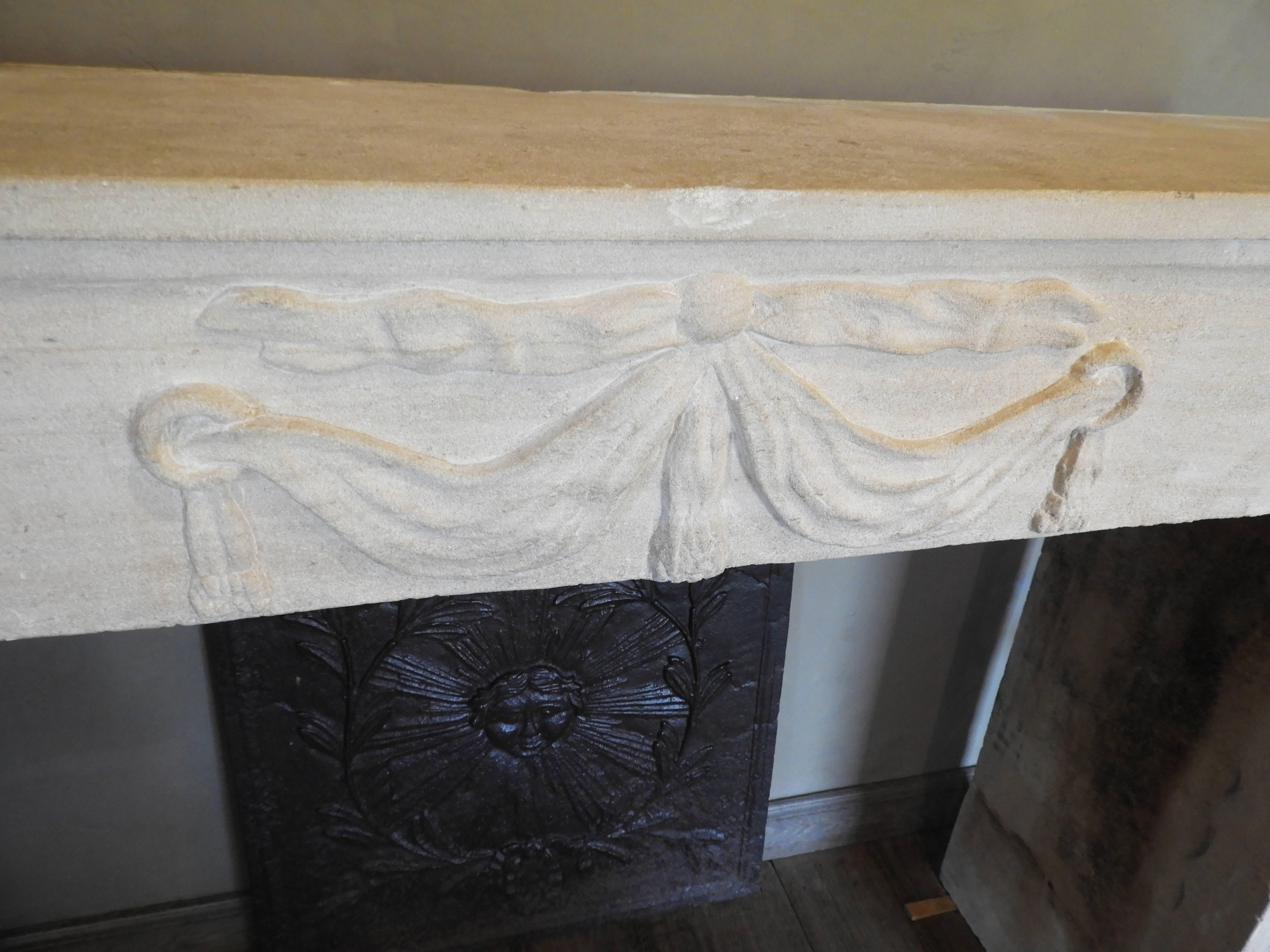 Early 19th-Late 18th Century Louis XV Fireplace in French Limestone  2