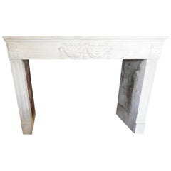 Early 19th-Late 18th Century Louis XV Fireplace in French Limestone 