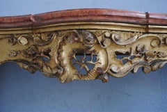 Early 19th Century Louis XV Style Console in Gilded Wood with Marble Top