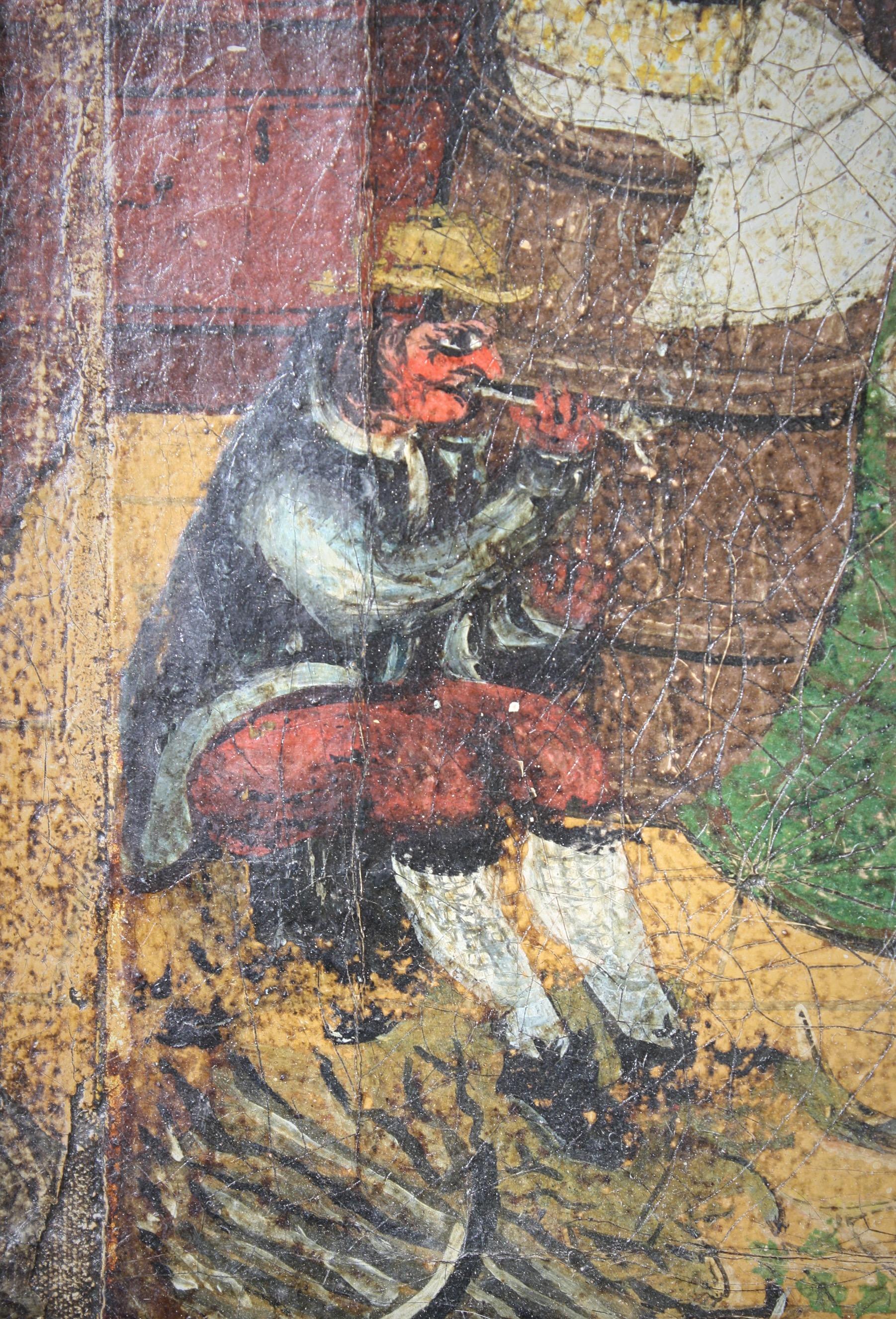 Curio de pata de madera de principios del XIX Primitivo Escena interior ingenua Arte popular Militar en venta 9