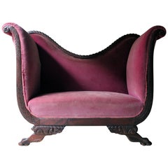 Antique Early 19th Century American Empire High-Arm Sofa, circa 1815