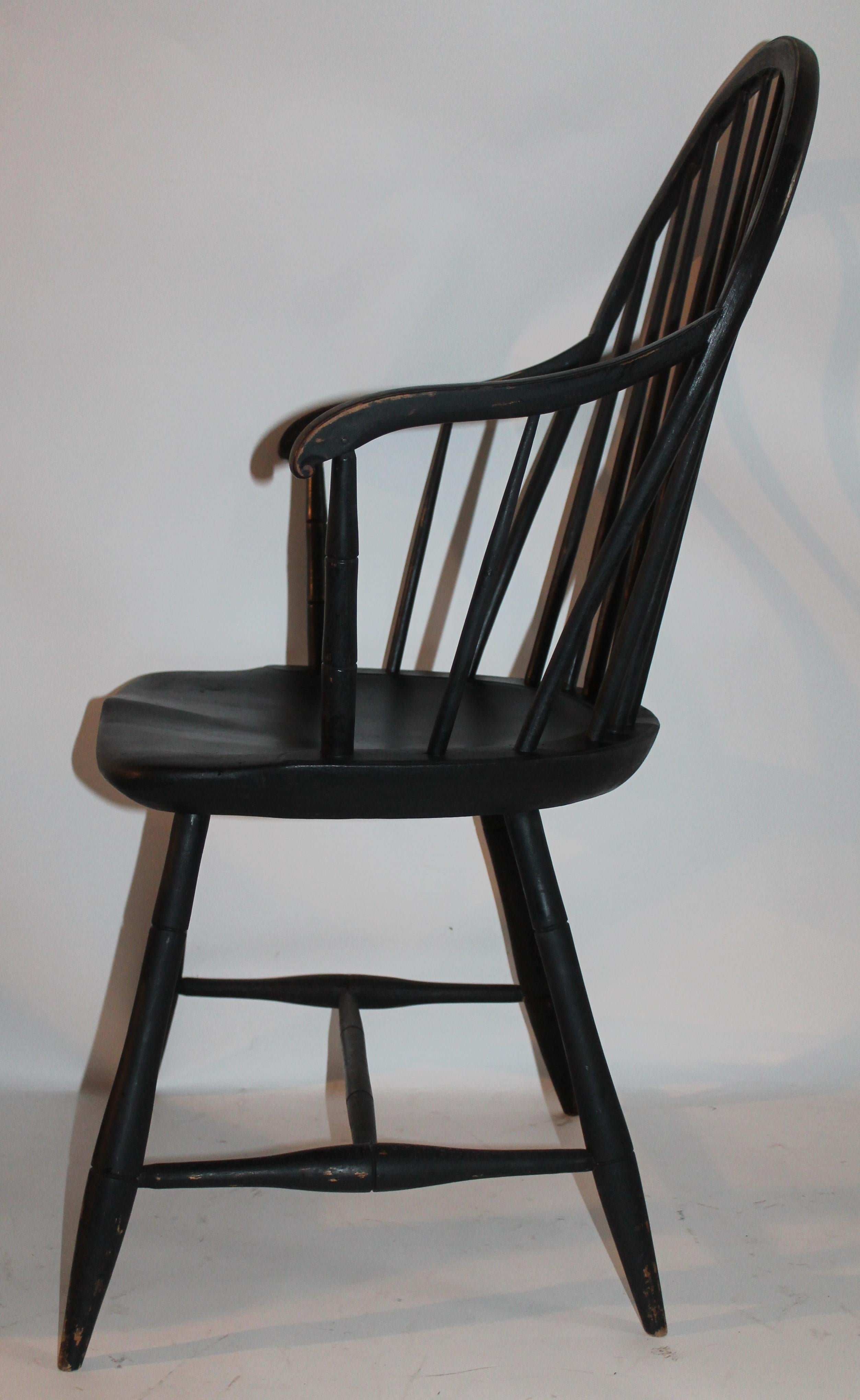 Early 19th Century Black Painted Windsor Armchairs 4