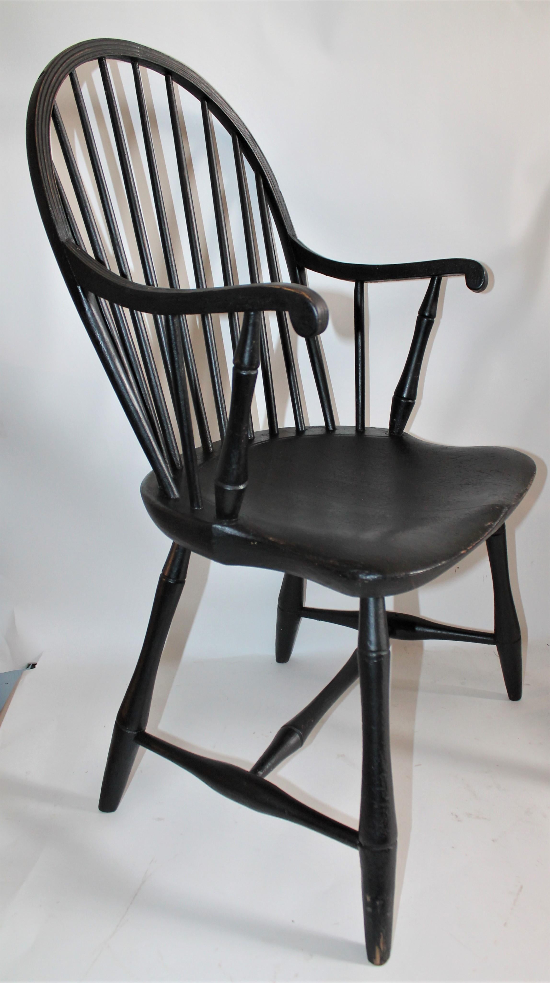 Early 19th Century Black Painted Windsor Armchairs 10