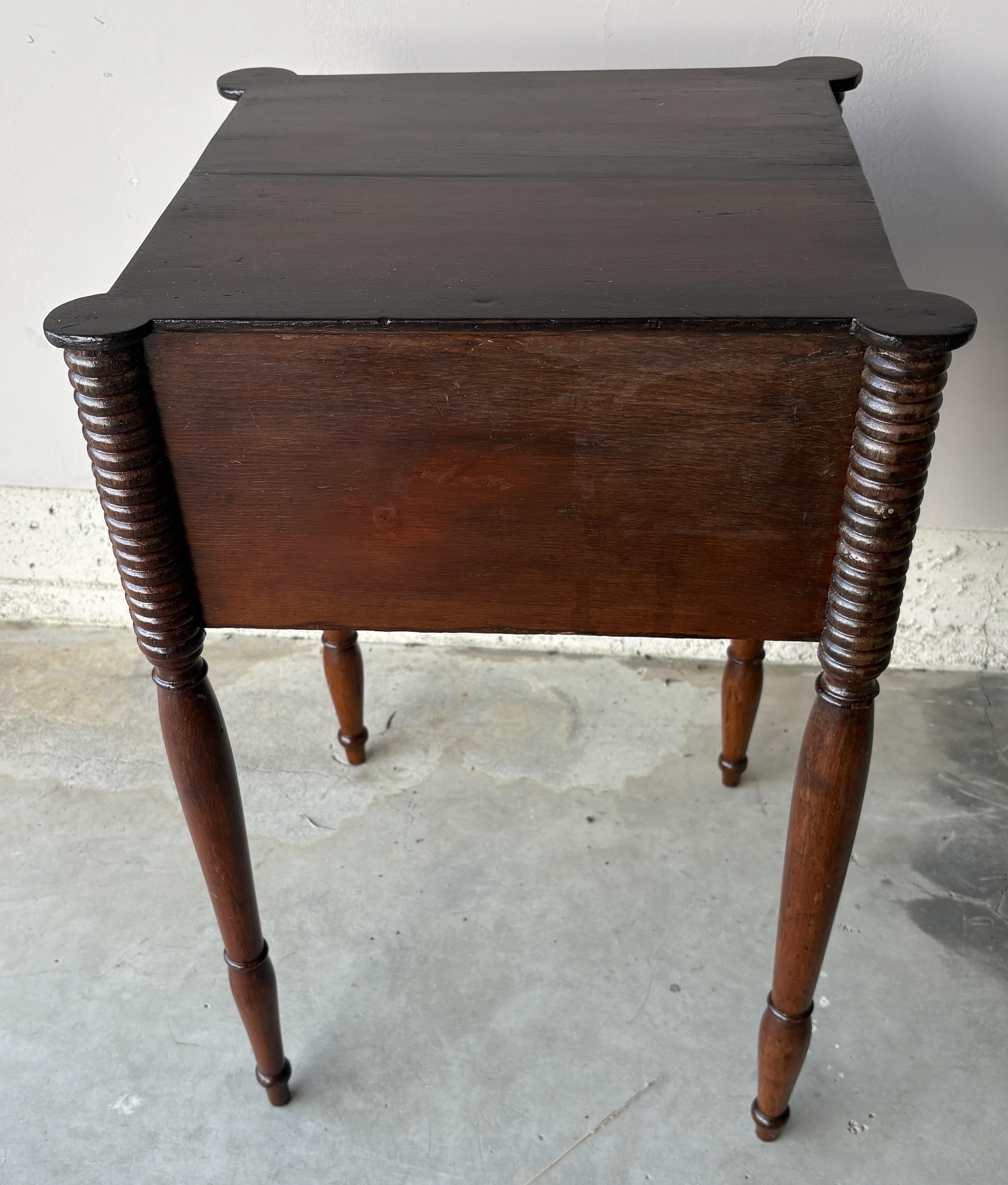 Early 19thc Cherry Wood Two Drawer Stand For Sale 1