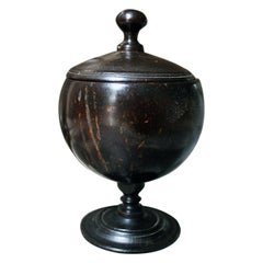 Antique Early 19th Century Coconut Cup and Cover, circa 1800