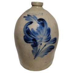 Early 19thc Decorated Stoneware Pennsylvania Jug