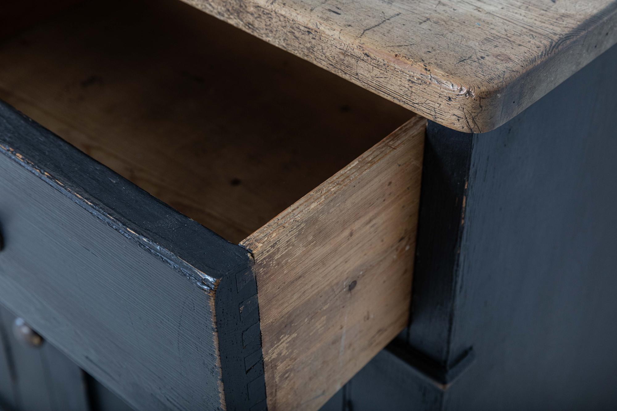 Early 19thC English Ebonised Pine Dresser 8