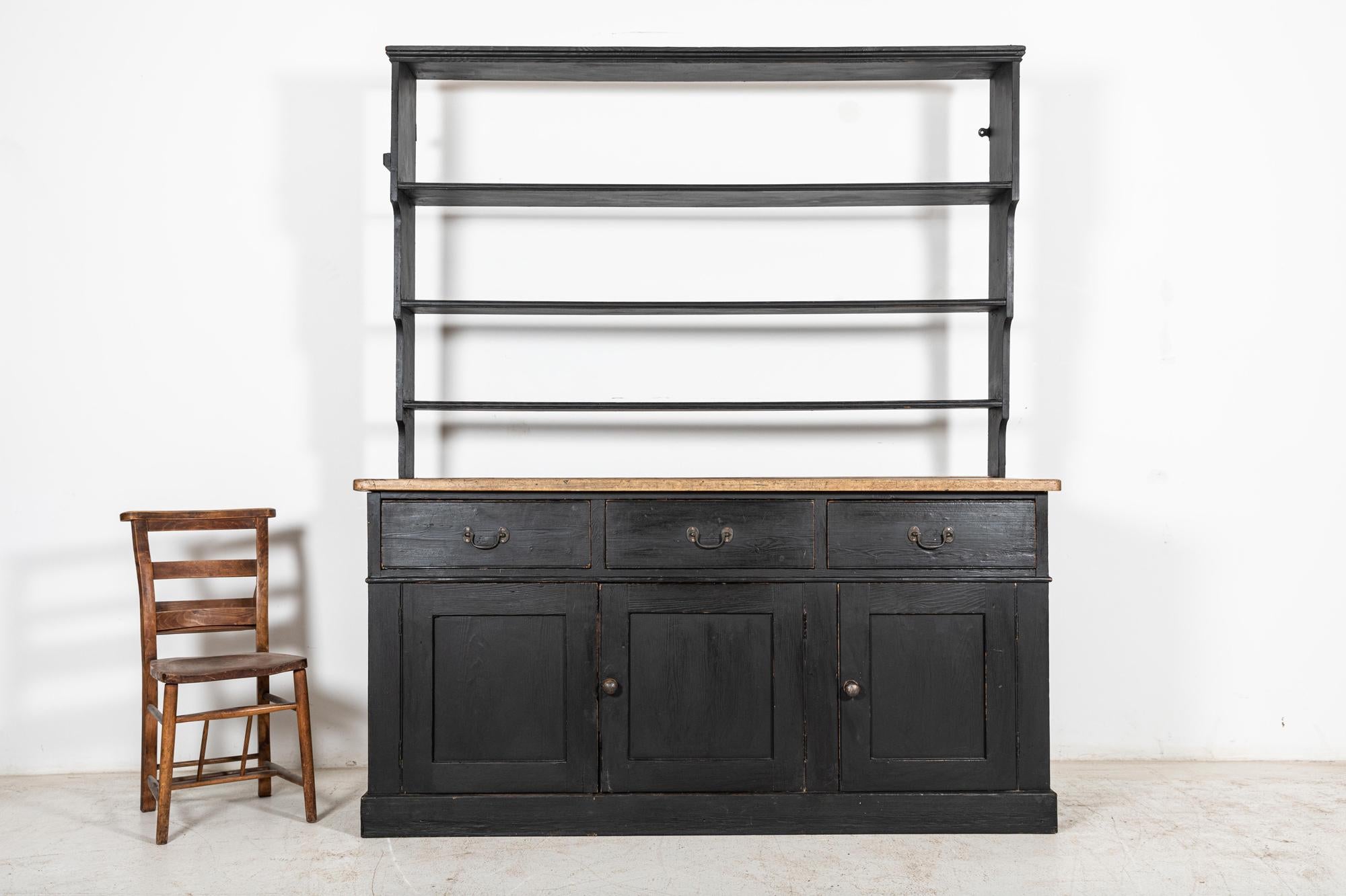 Mid-19th Century Early 19thC English Ebonised Pine Dresser