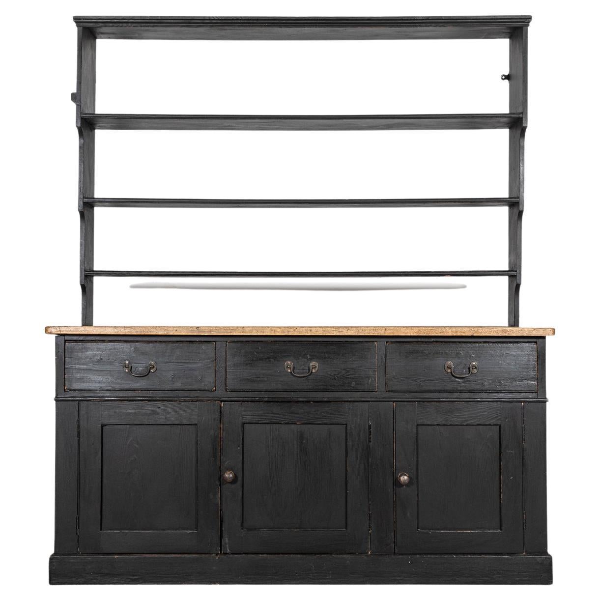 Early 19thC English Ebonised Pine Dresser