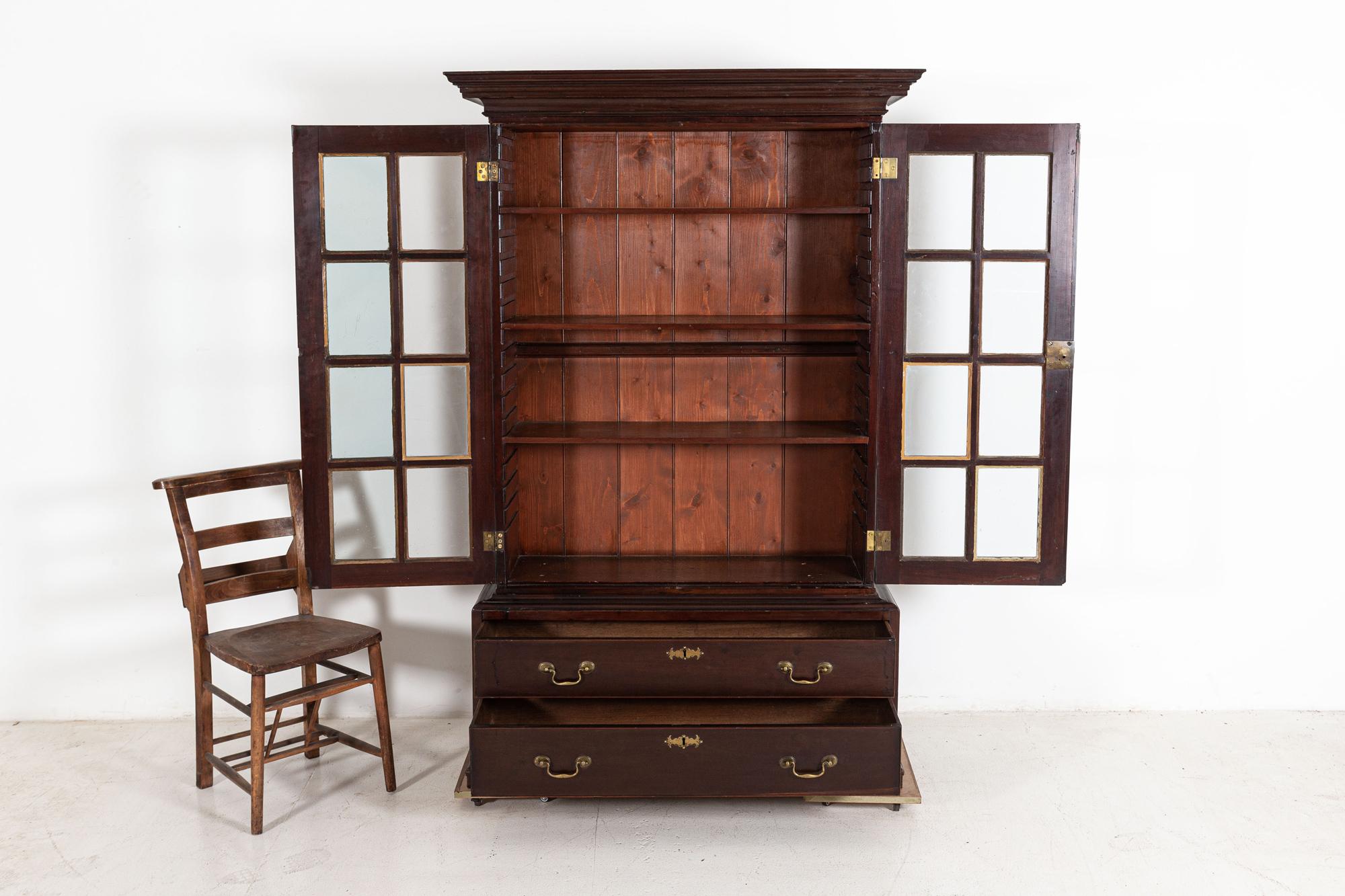 Early 19thC English Mahogany Glazed Bookcase For Sale 10